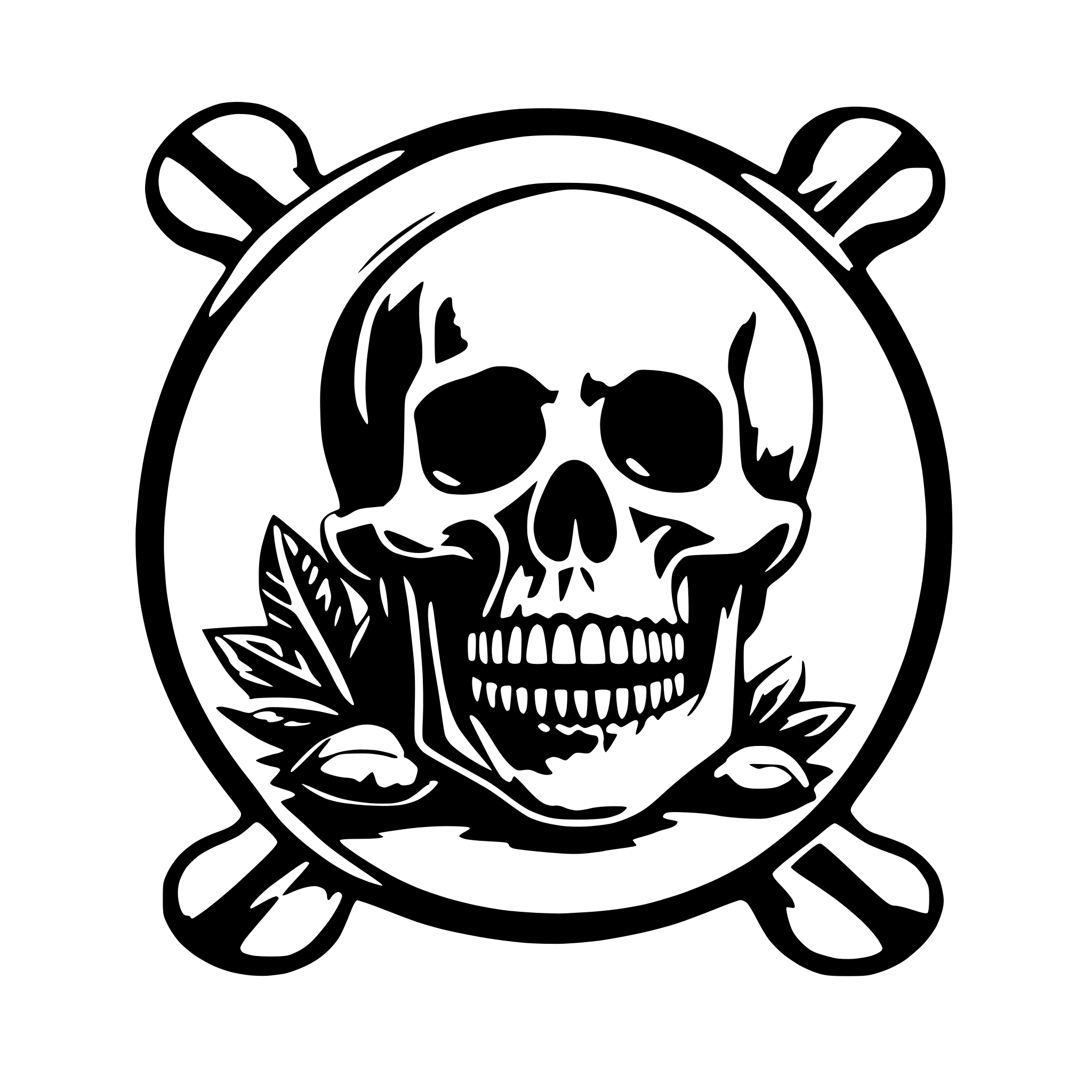 AI-generated SVG of a Future Corpse Club sticker with skull