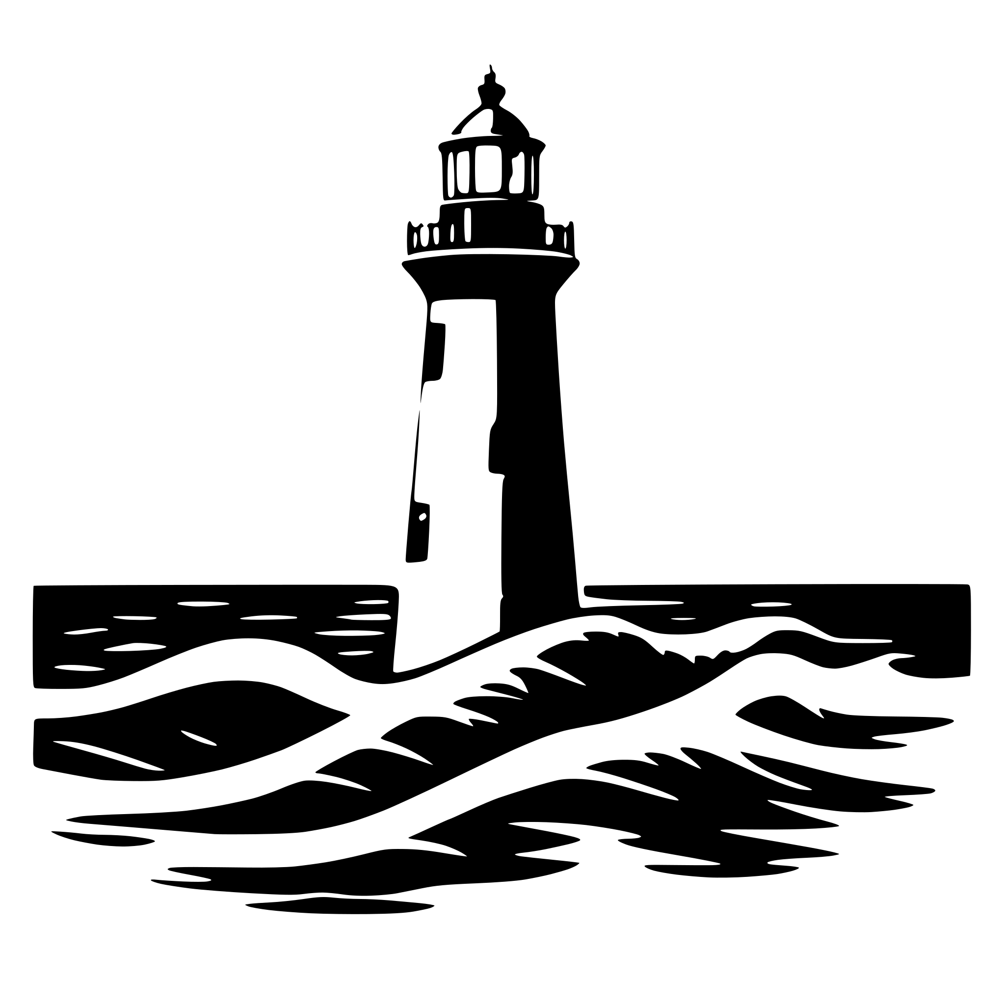 AI-generated SVG of 'LIGHTOUSE WITH WAVES'