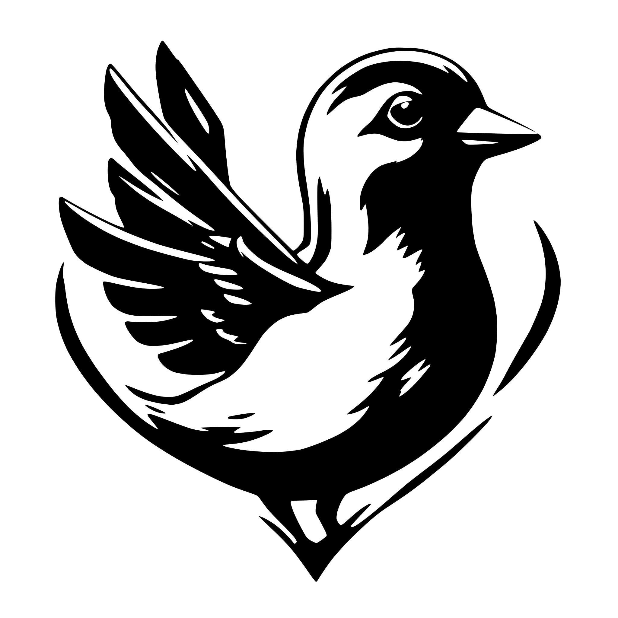 AI-generated SVG of a Bird in the shape of a heart