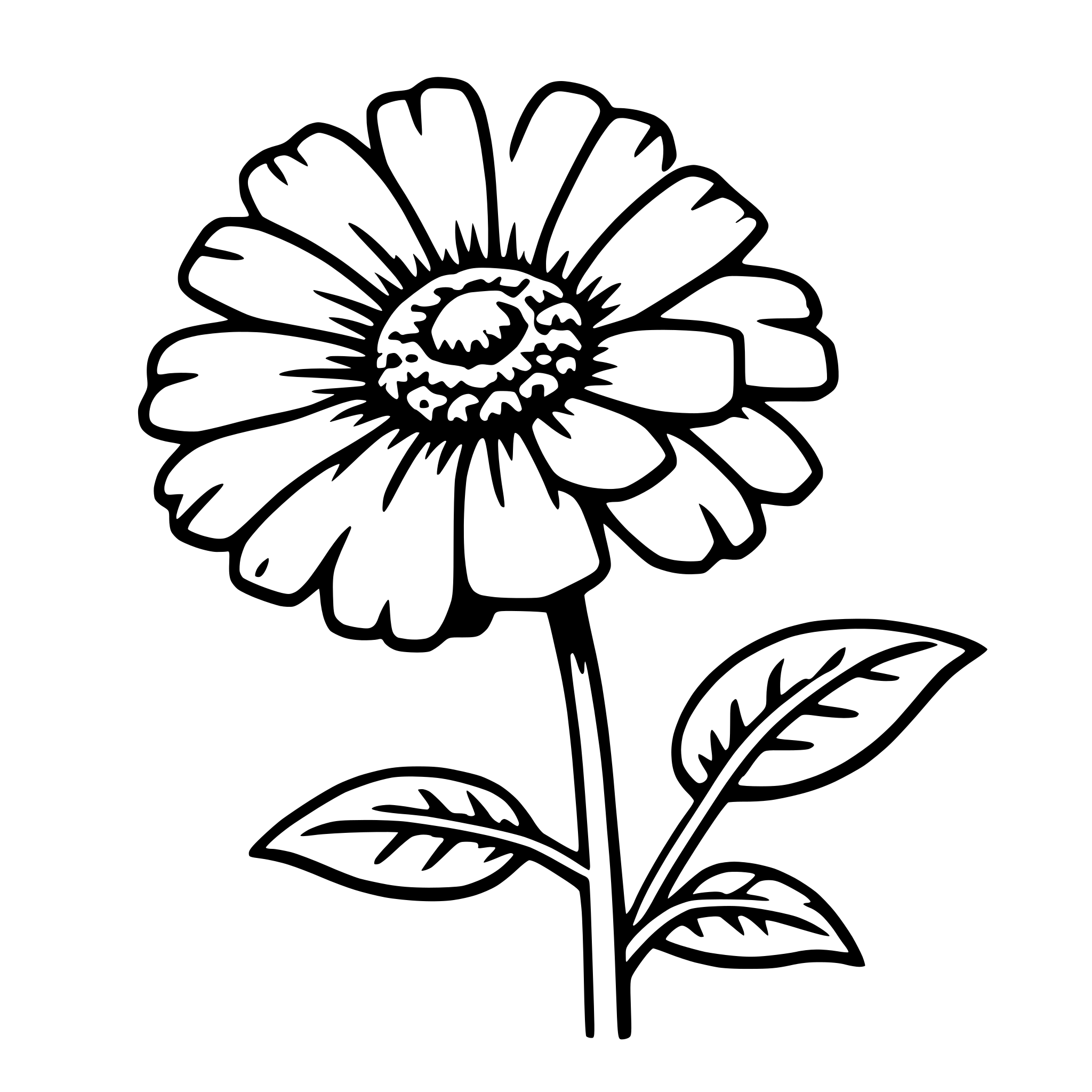 AI-generated SVG of a marigold