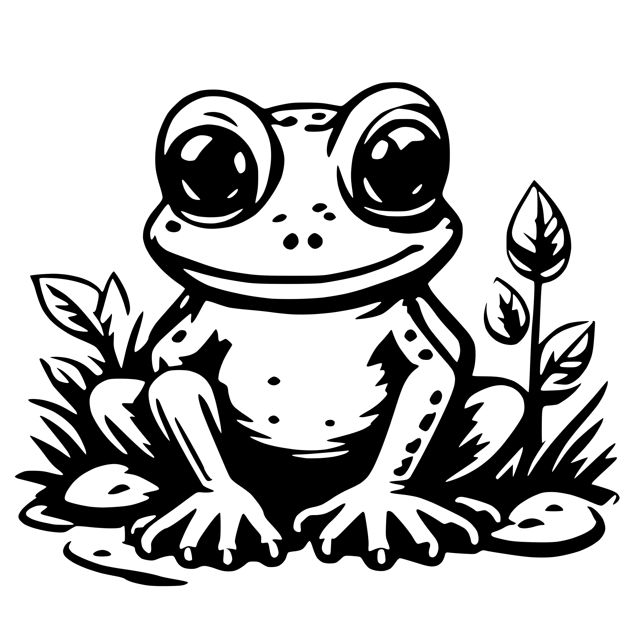 AI-generated SVG of 'garten frosch'