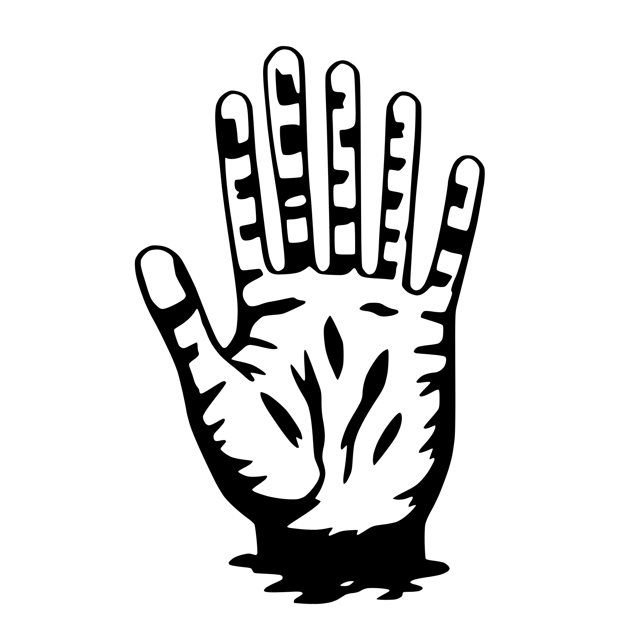 AI-generated SVG of a bloody handprint
