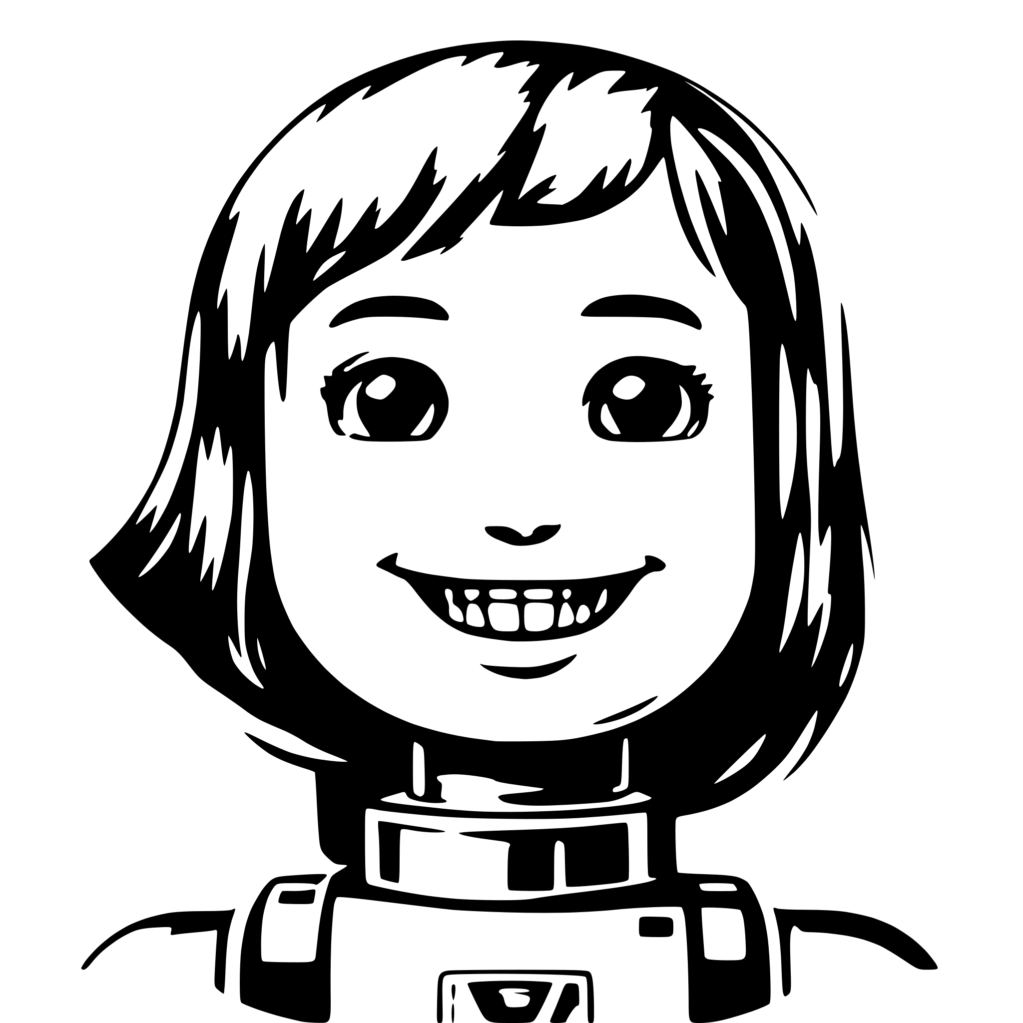 AI-generated SVG of 'AI Robot Girl Kid Smiling'