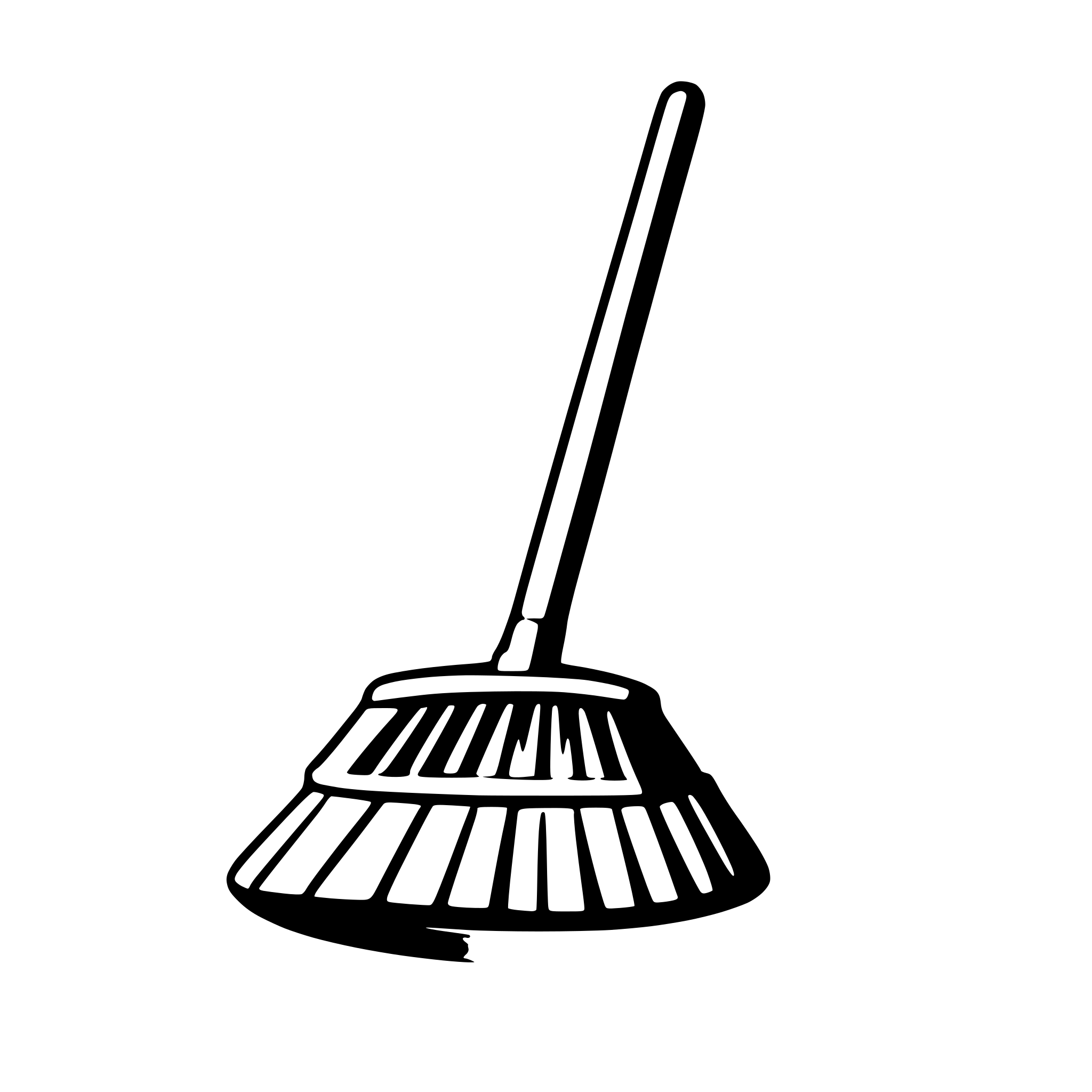 AI-generated SVG of a Cartoon broom sweeping, flat simple style
