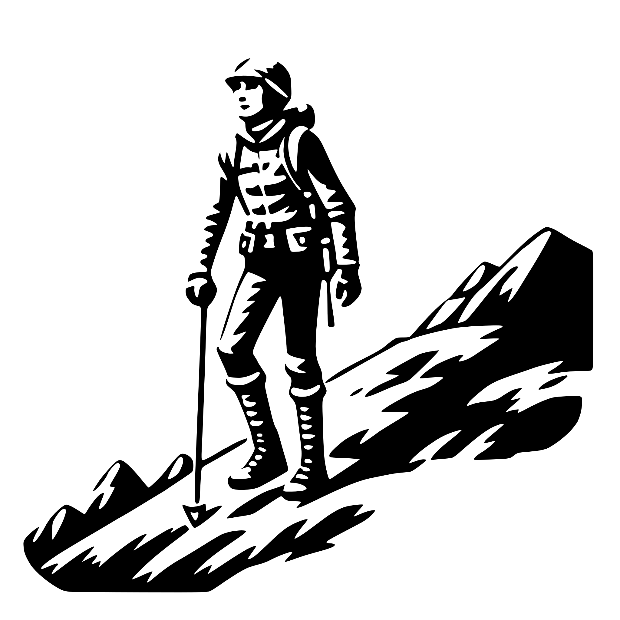 AI-generated SVG of a mountain climber silhouette