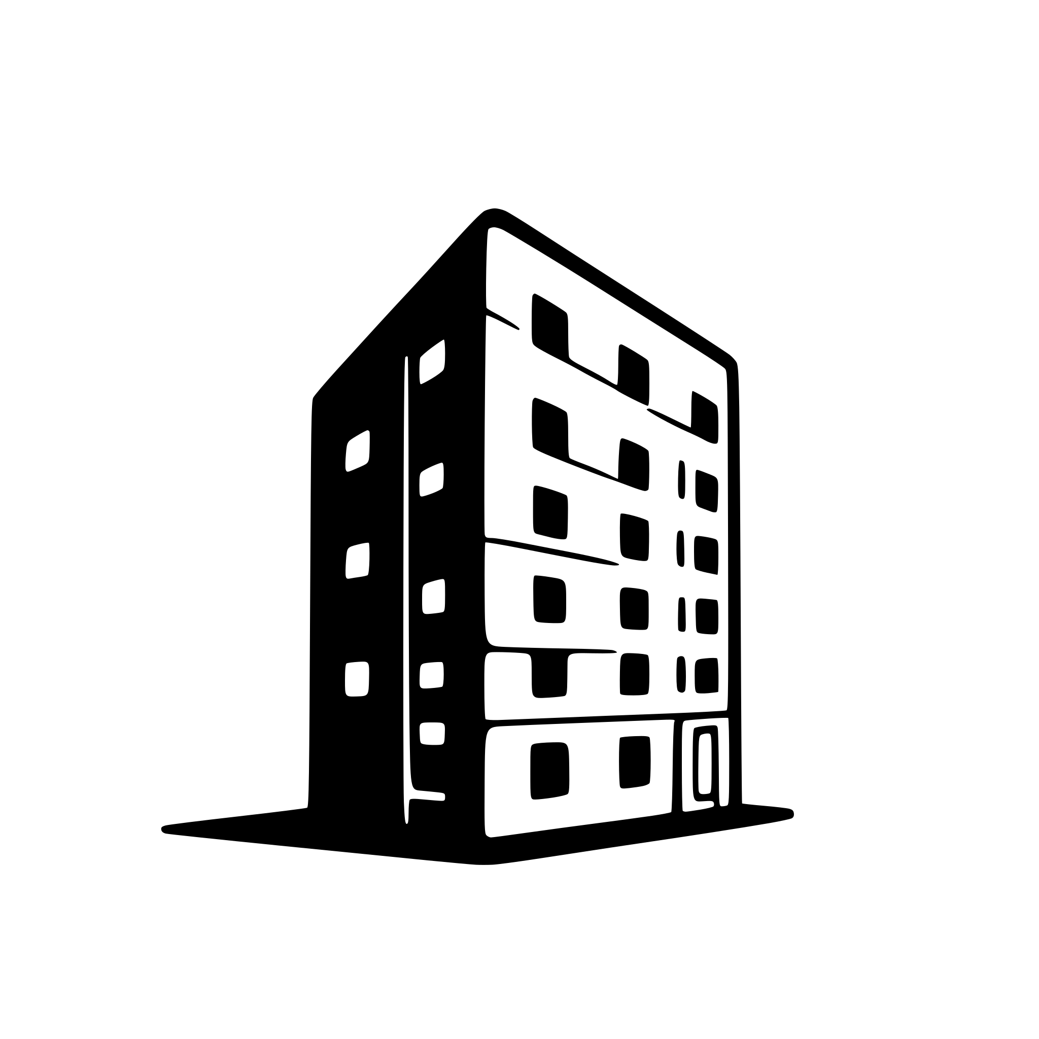 AI-generated SVG of 'Apartment building with people in it'