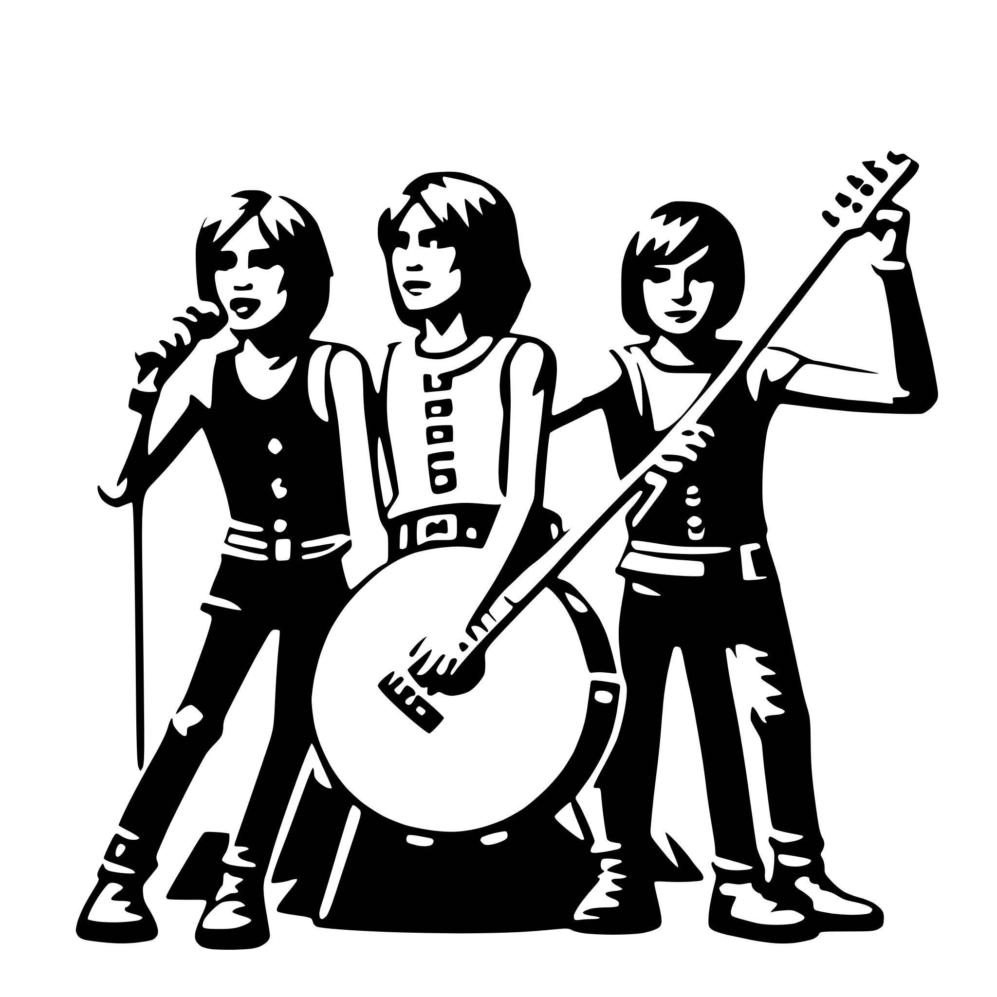 AI-generated SVG of a rock band concert