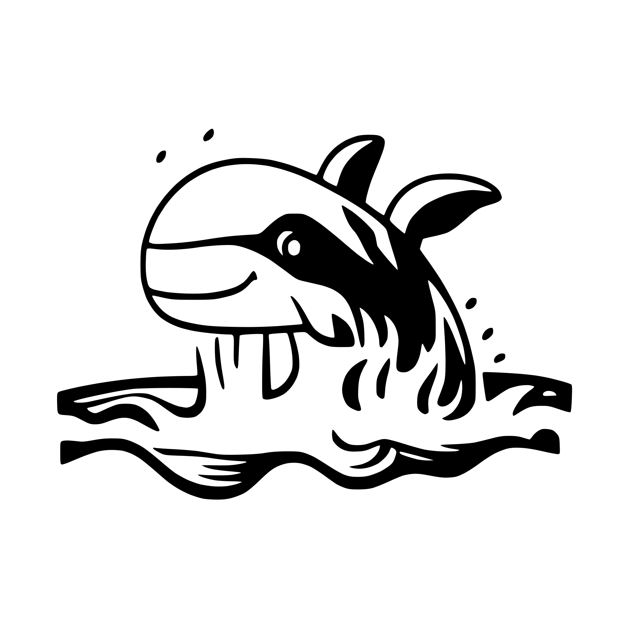 AI-generated SVG of a a whale splashing in the ocean waves
