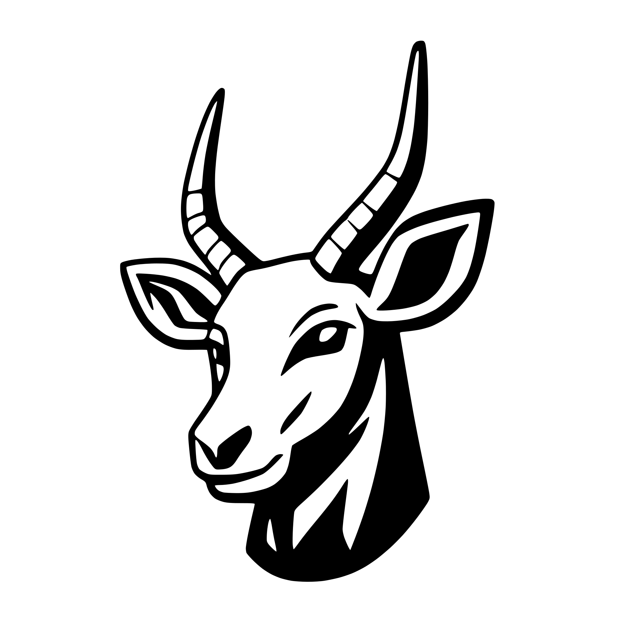 AI-generated SVG of a can you generate a svg file of a logo of a minimalist Kudu with its horns