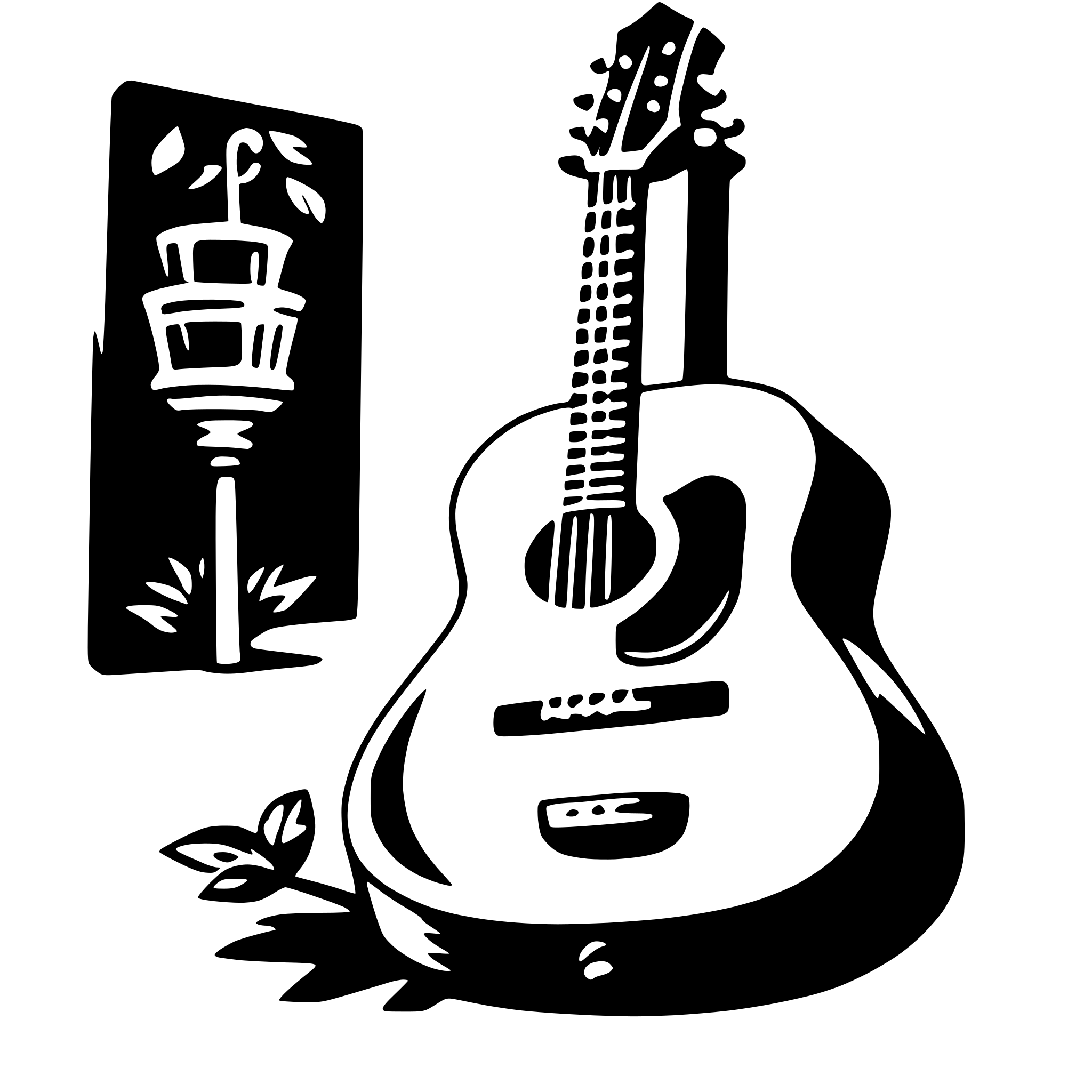 AI-generated SVG of a guitar and notes