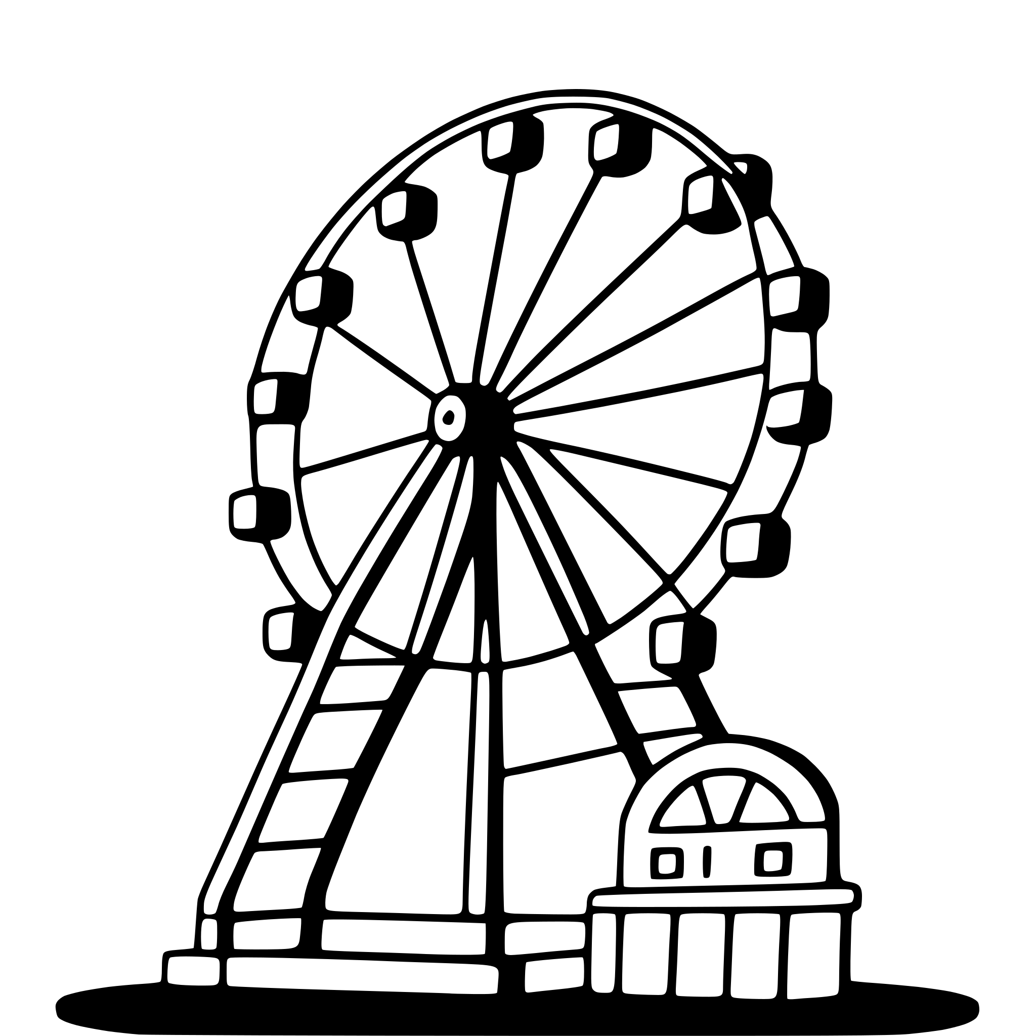 AI-generated SVG of 'ferris wheel by the sea'