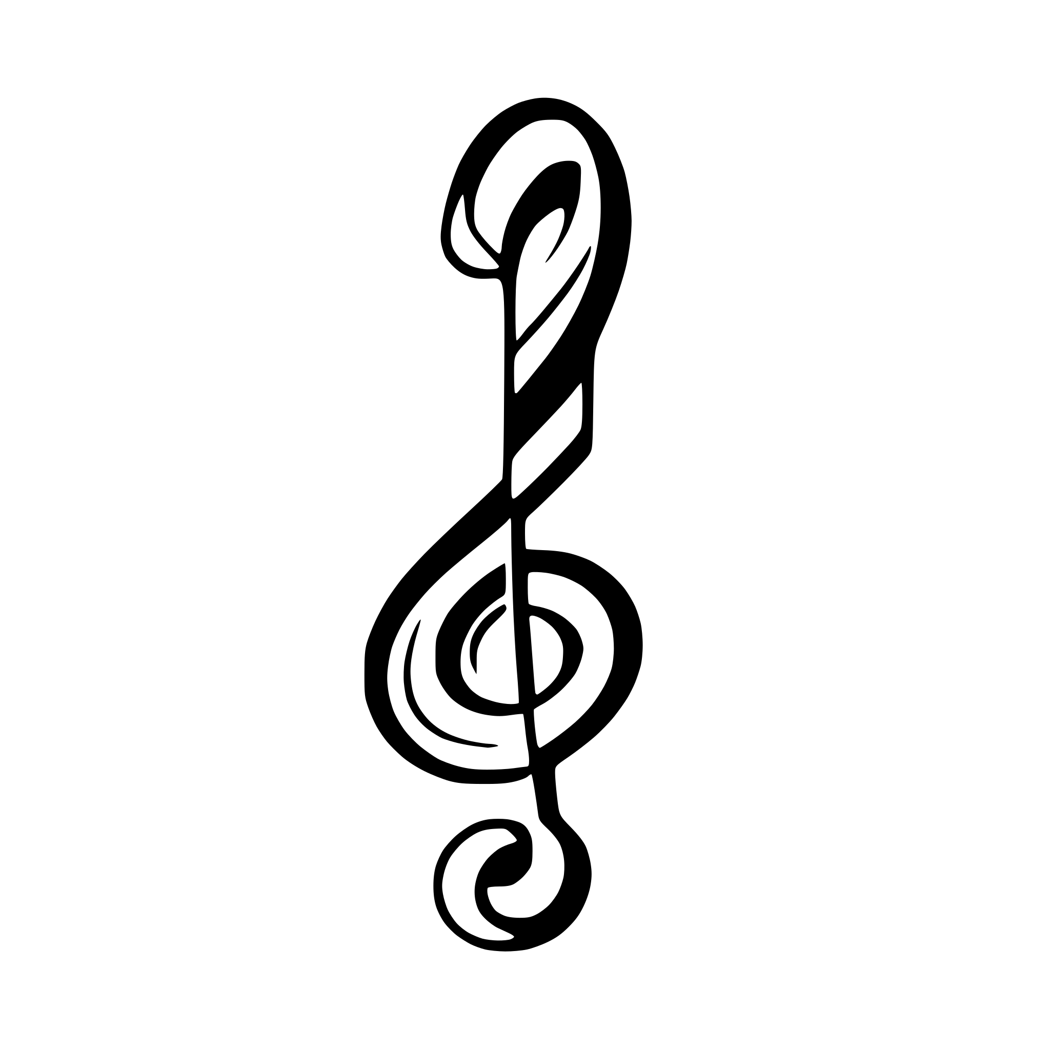 AI-generated SVG of 'a music clef minimalistic black-white'