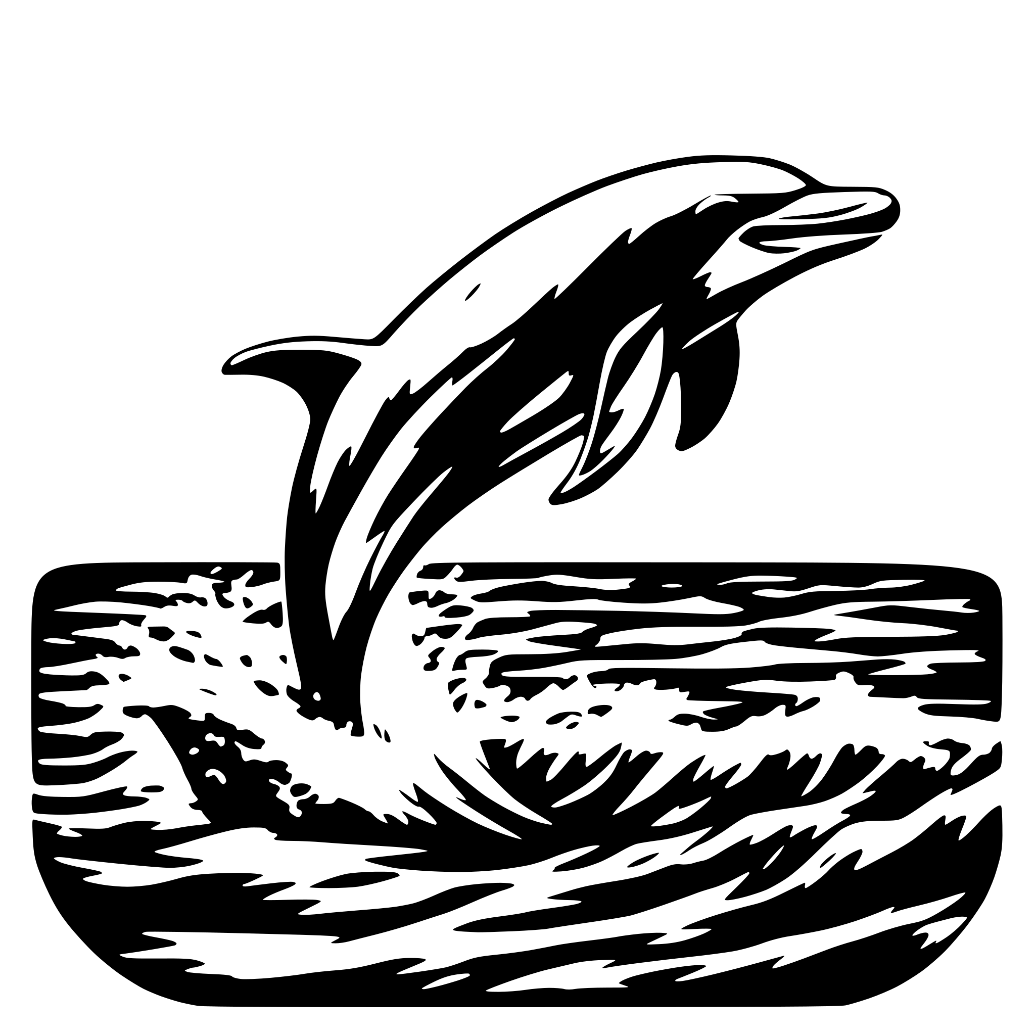 AI-generated SVG of 'A dolphin leaping out of the ocean'