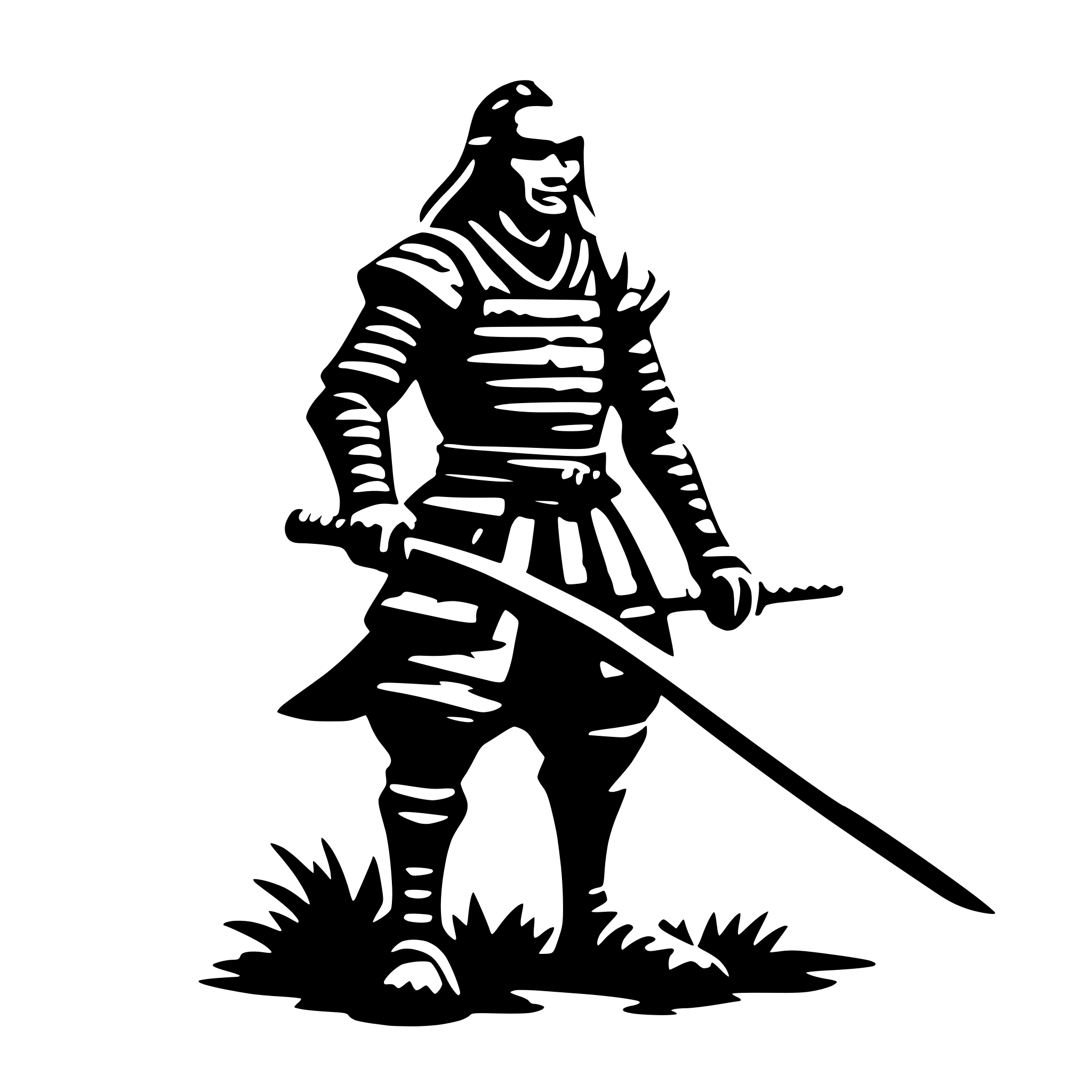AI-generated SVG of a old samurai