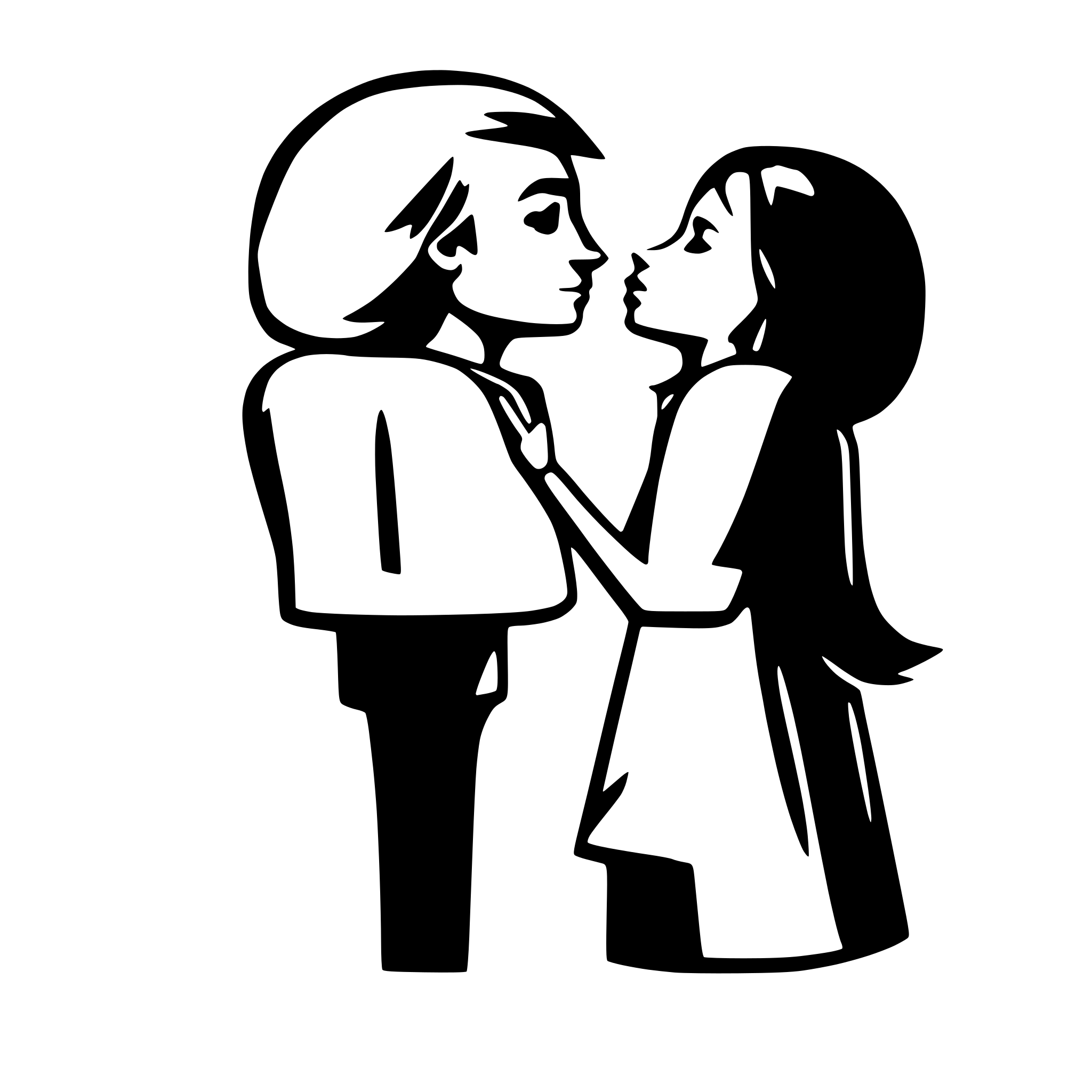 AI-generated SVG of a stick figure of a couple kissing
