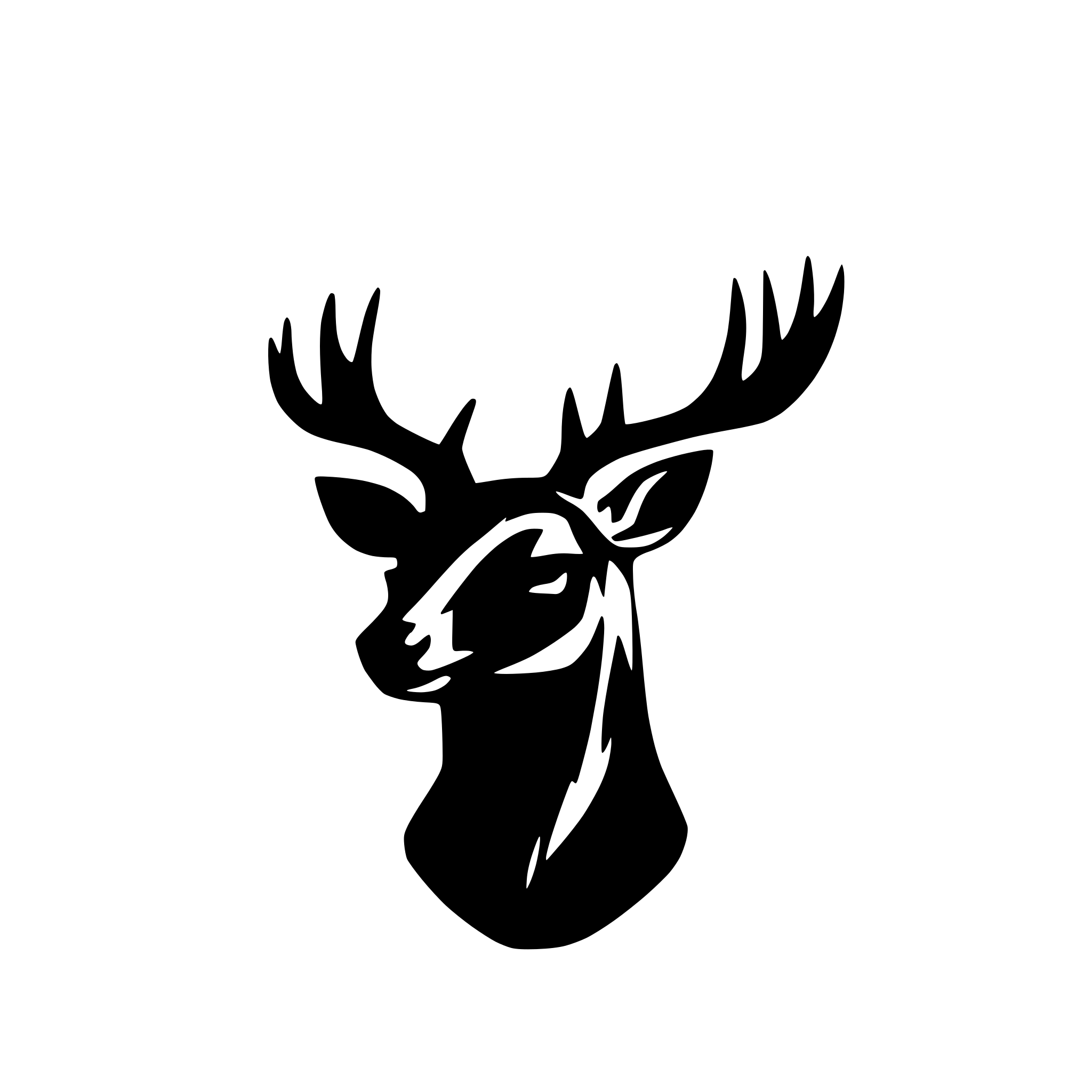 AI-generated SVG of 'deer head silhouette'