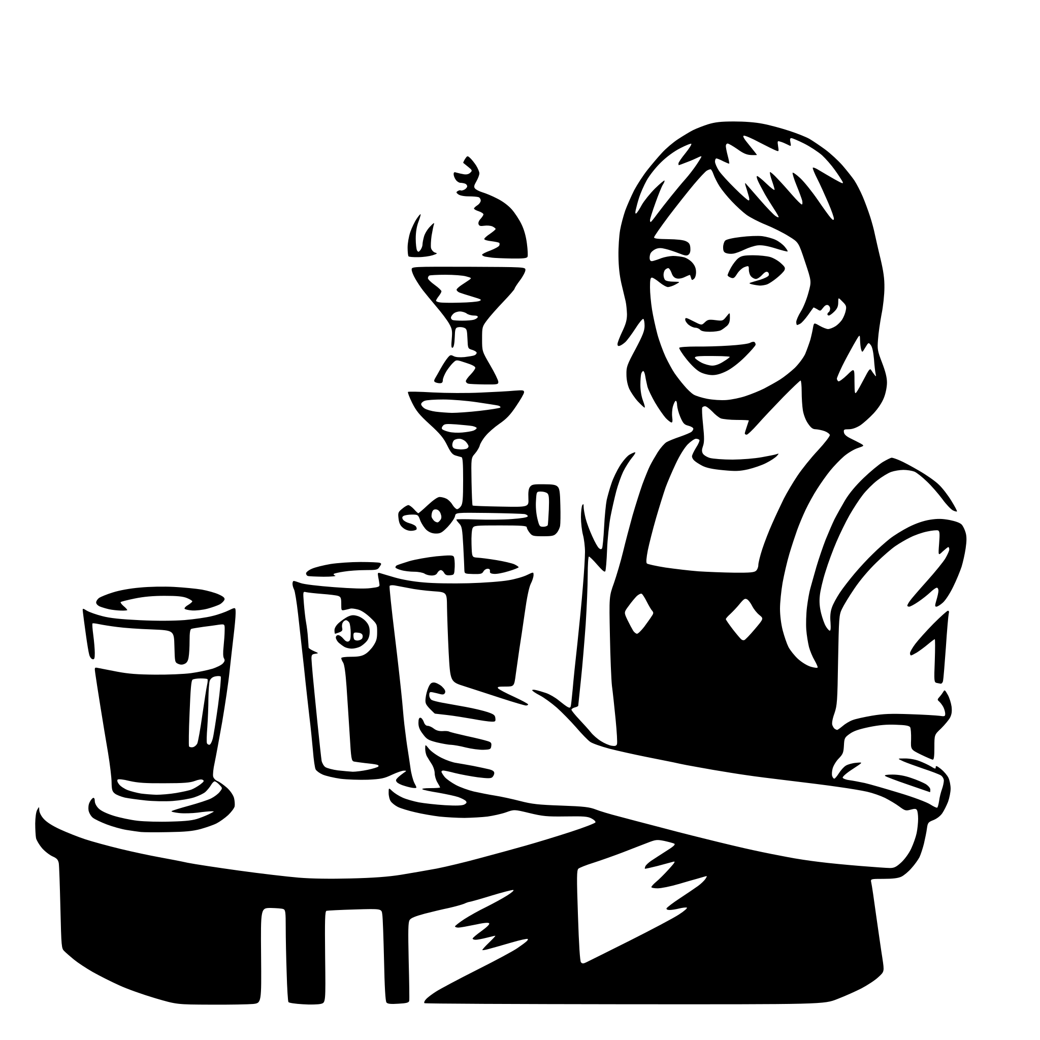 AI-generated SVG of a barista