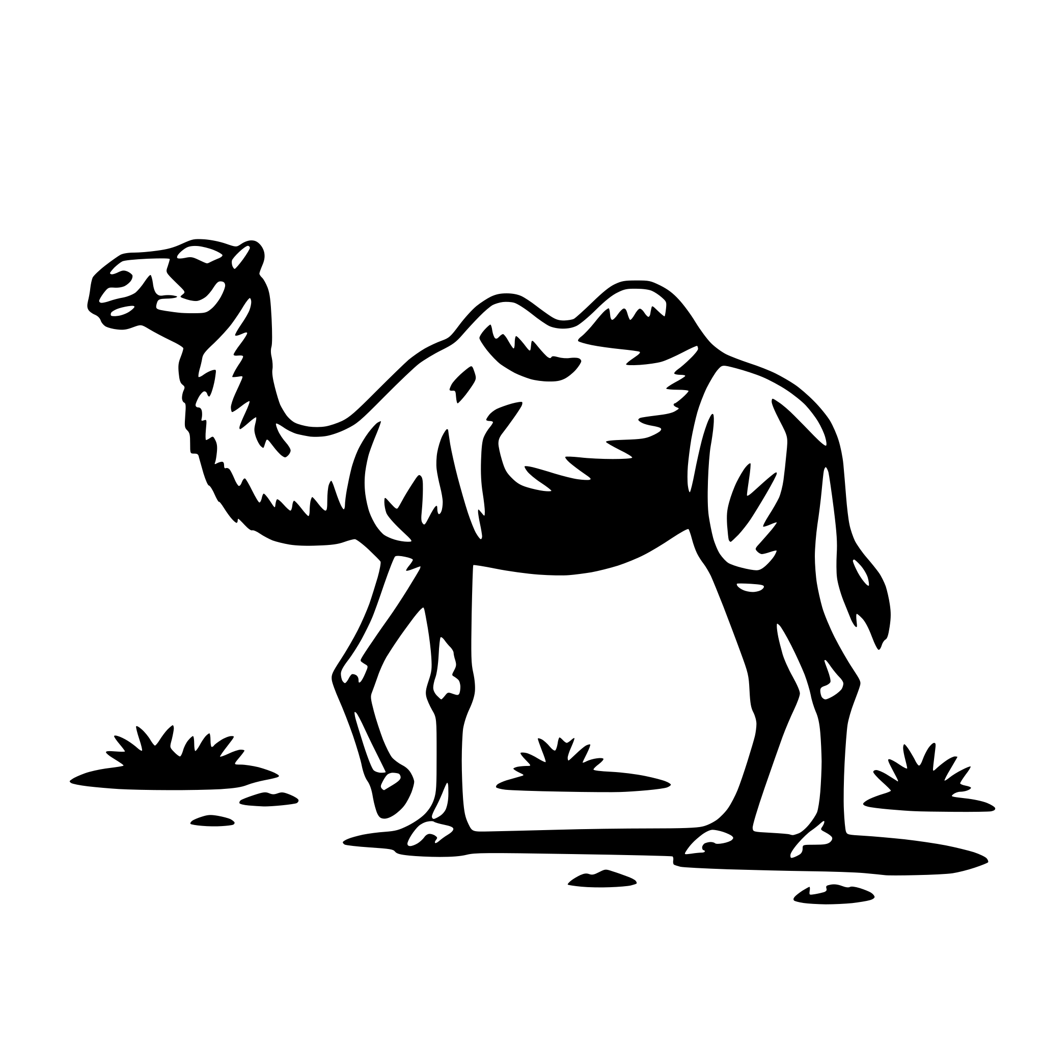 AI-generated SVG of a camel in desert
