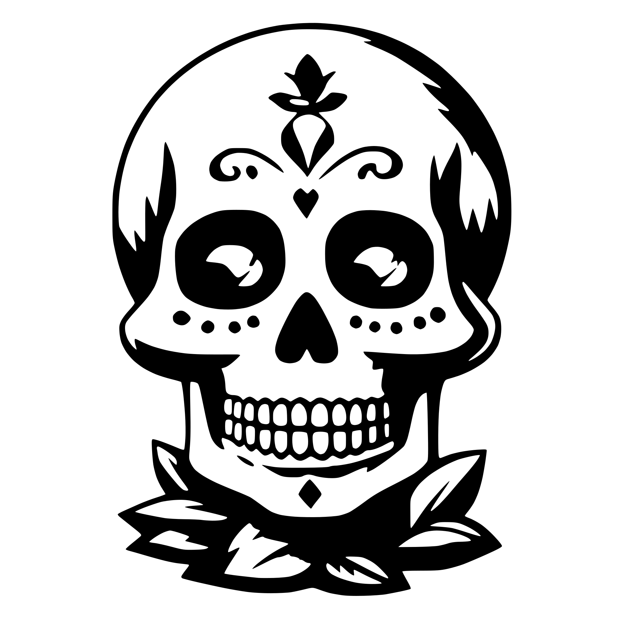 AI-generated SVG of 'day of dead with flowers'