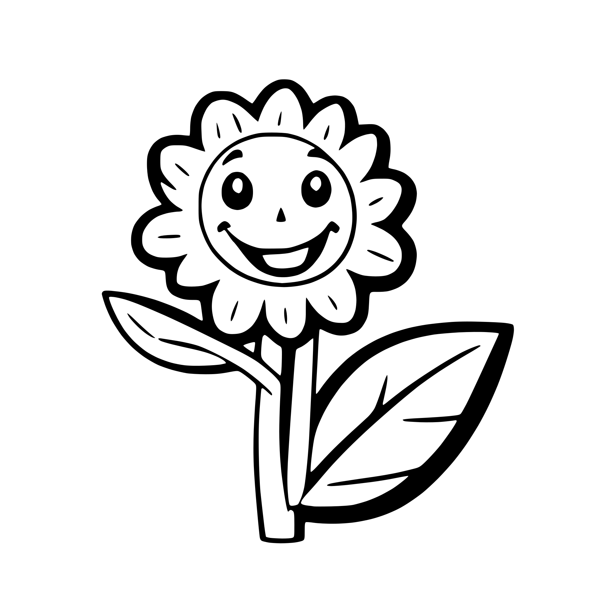 AI-generated SVG of 'a happy sunflower with a butterfly on its petal'