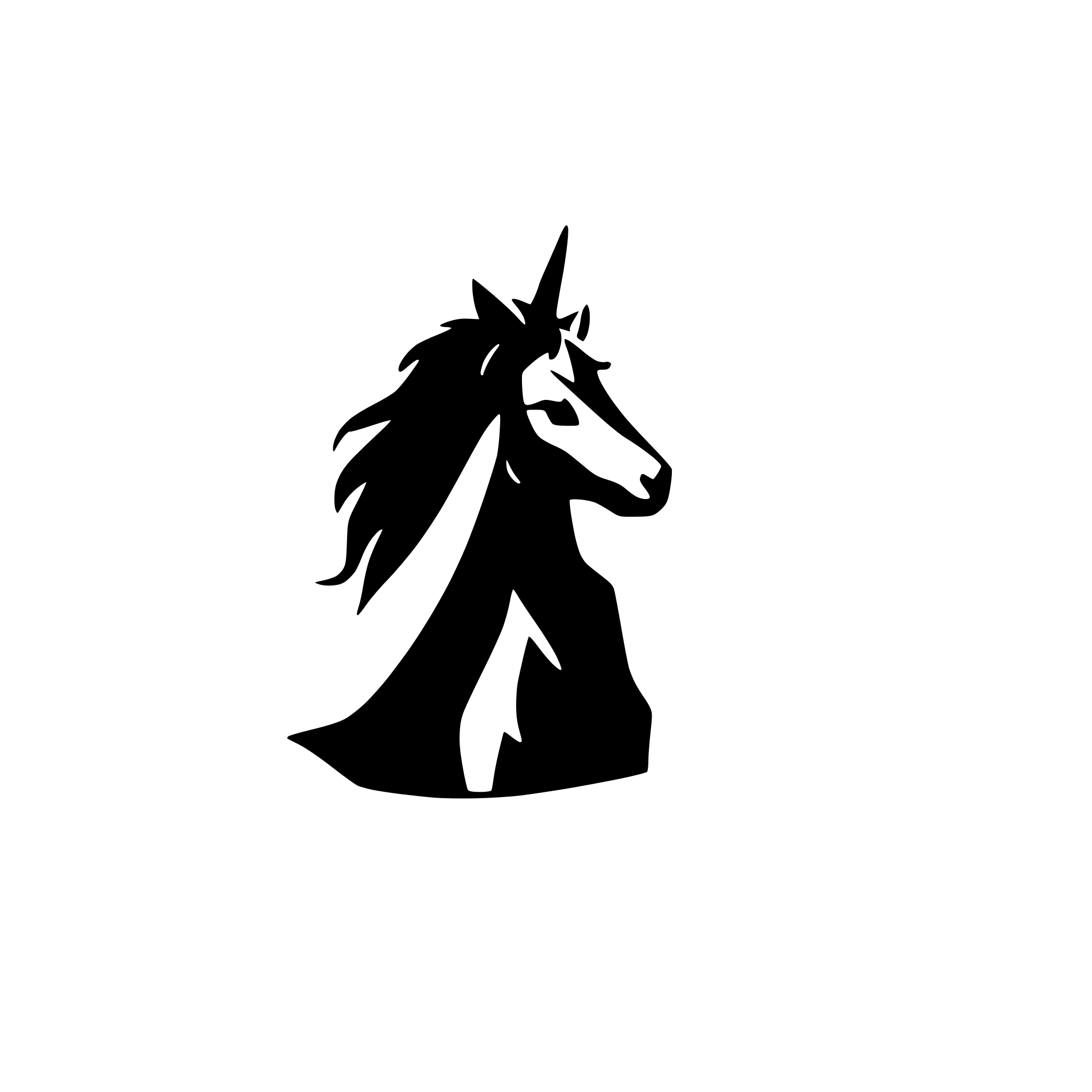 AI-generated SVG of a Unicorn silhouette