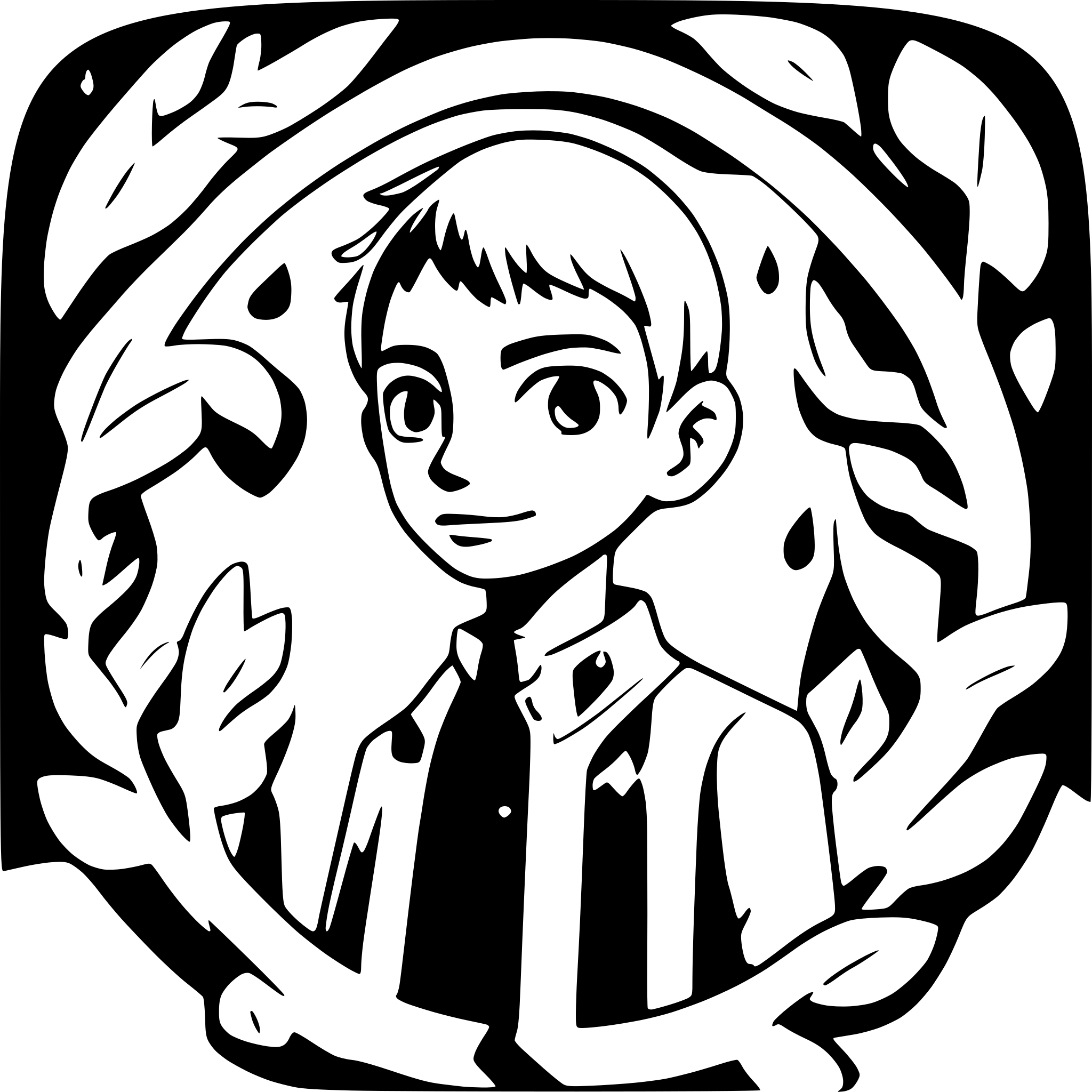 AI-generated SVG of a Boy who misses his grandfather who passed away a year ago