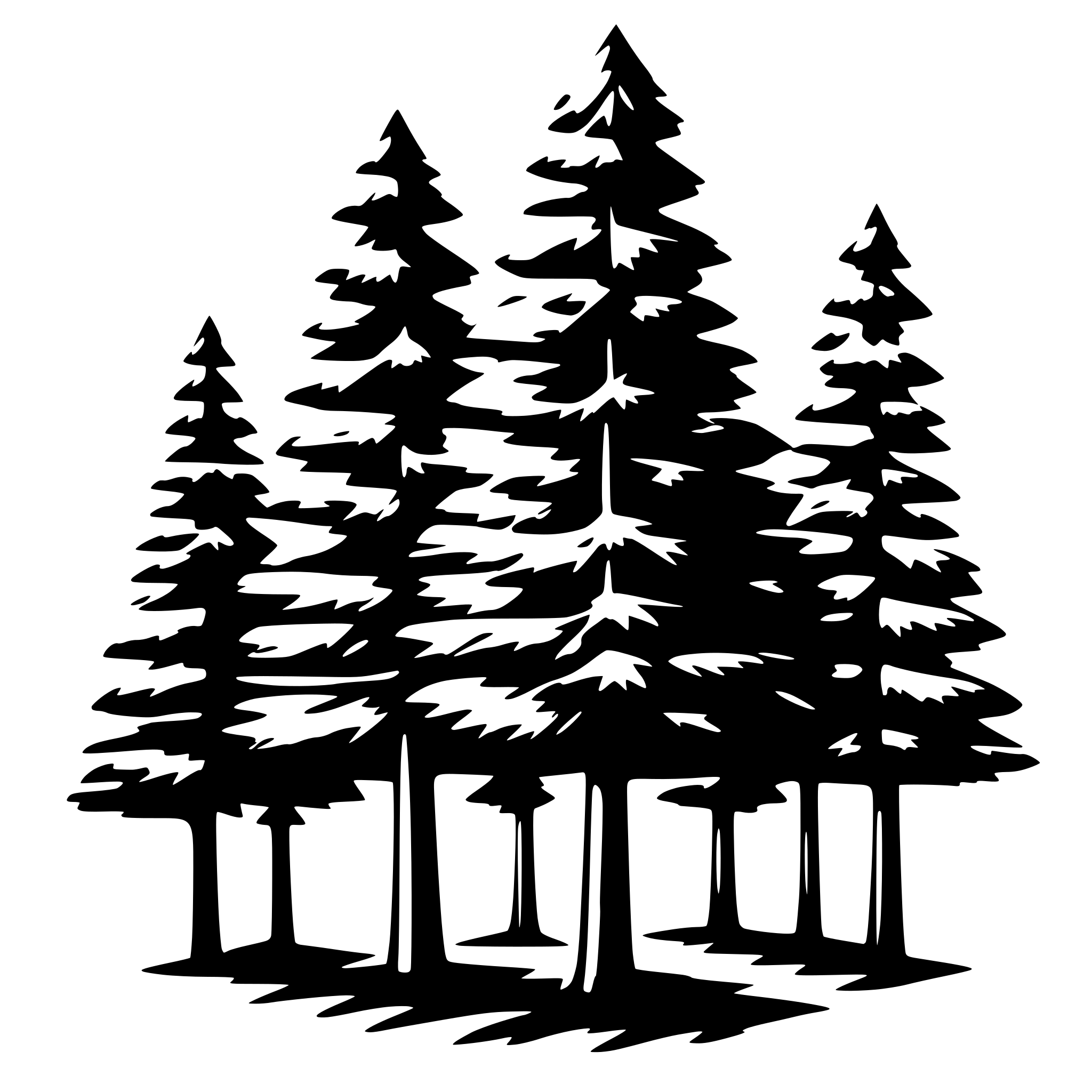 AI-generated SVG of a forest tree, pines, many needles, symmetrical