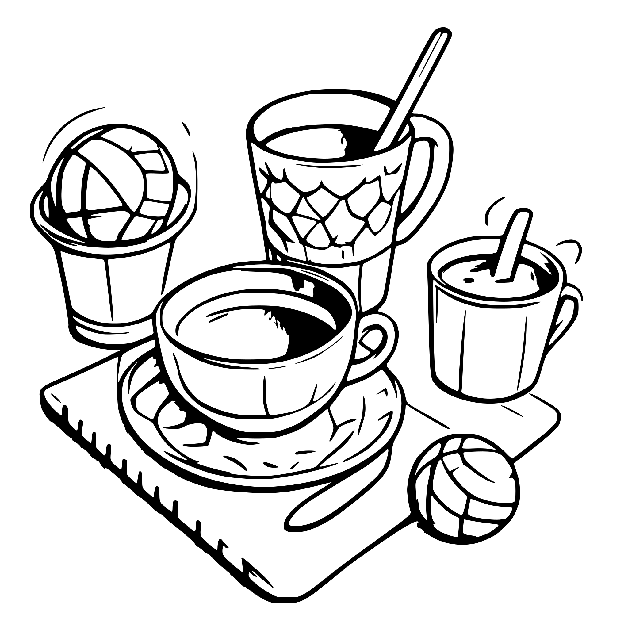 AI-generated SVG of a coffee, tennis and basketball