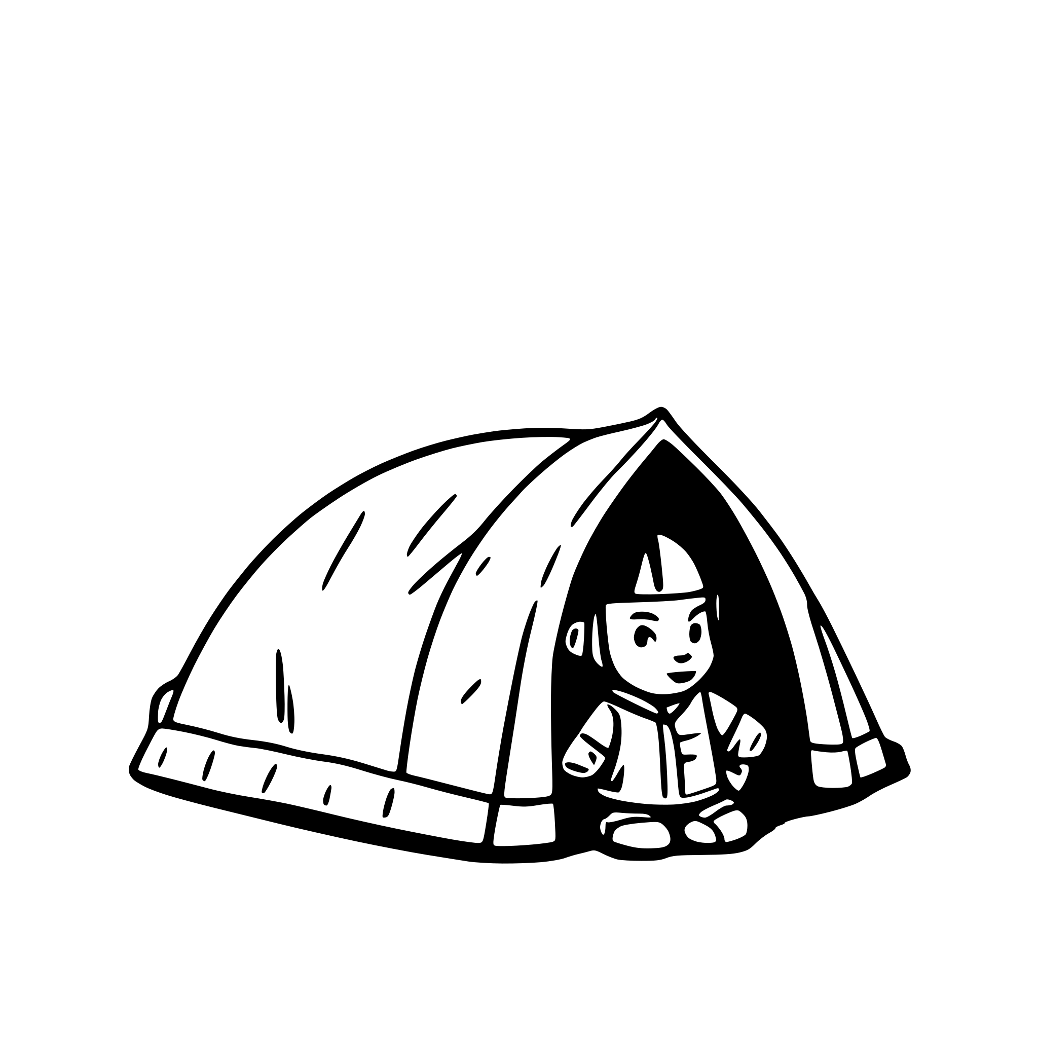 AI-generated SVG of a A homeless tent