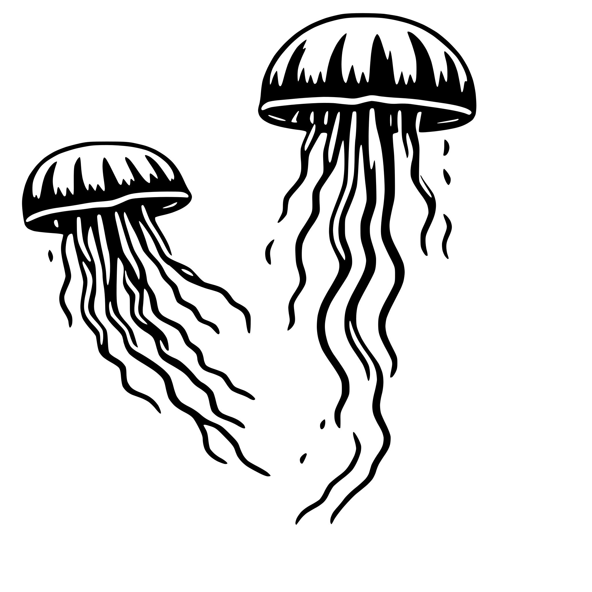 AI-generated SVG of a jellyfish floating