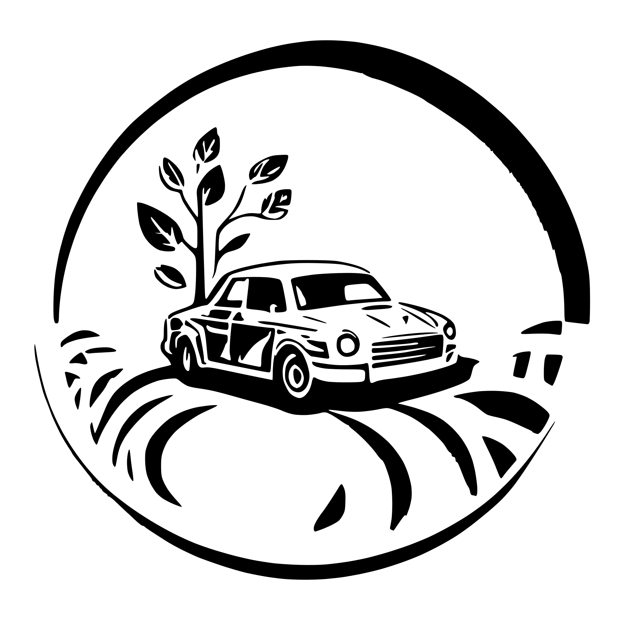 AI-generated SVG of a car wheel