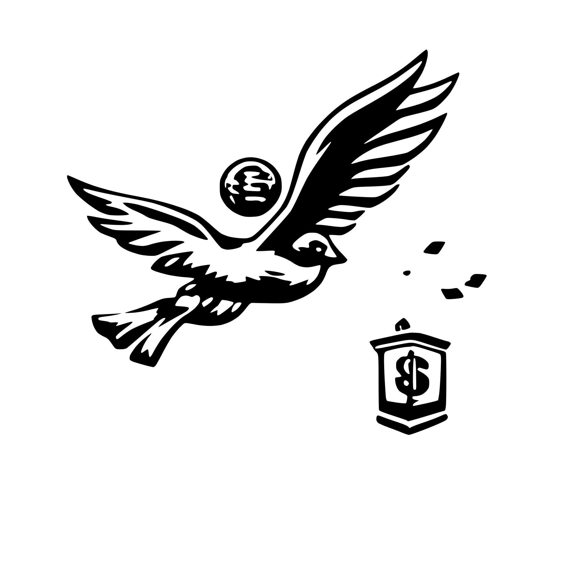 AI-generated SVG of a catching money flying out