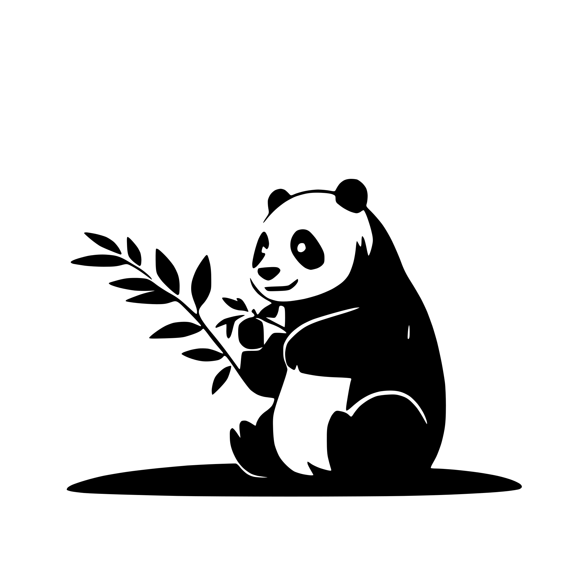 AI-generated SVG of a panda bear eating bamboo