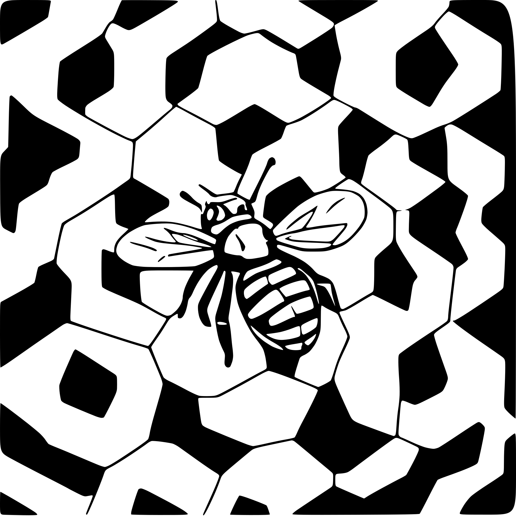AI-generated SVG of a 50x50cm board with a beehive pattern containing 323 hexagons. hexagons are 2.5x2.5cm