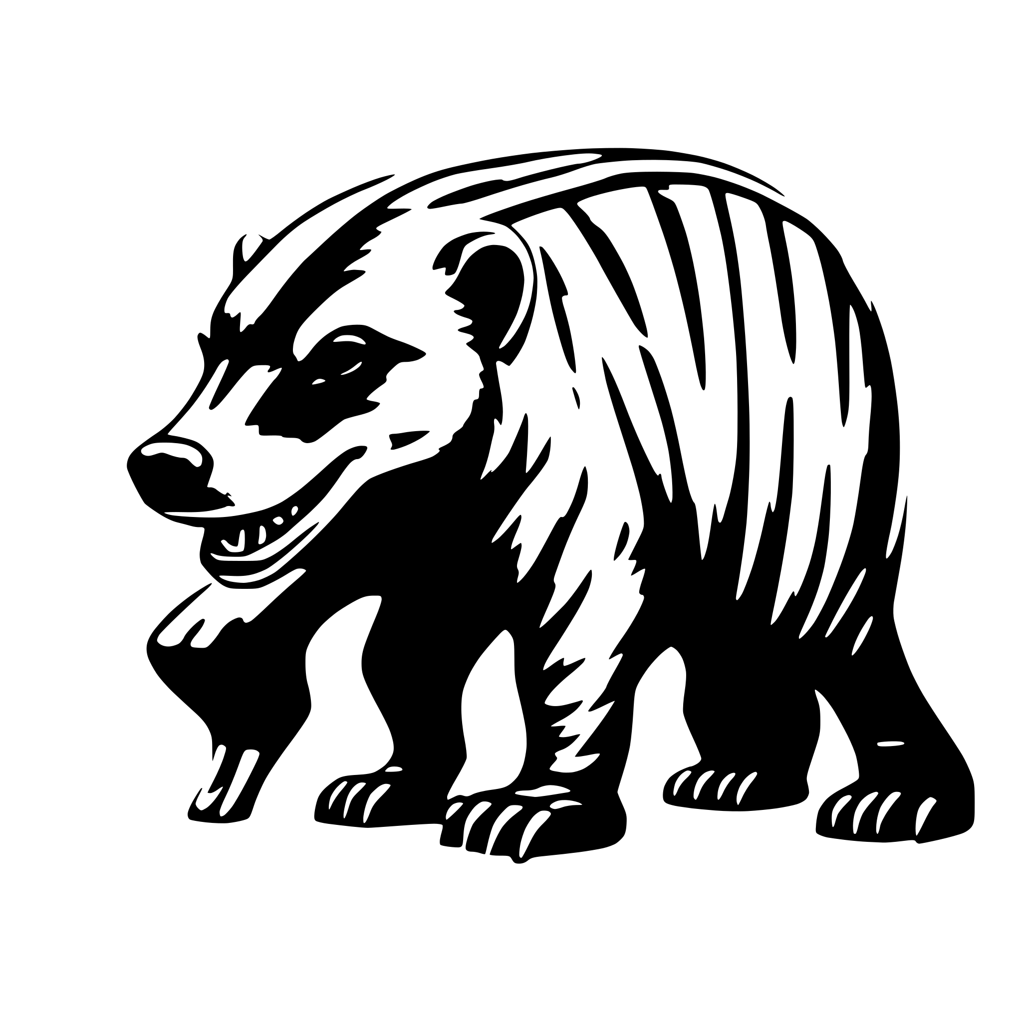 AI-generated SVG of 'HONEY BADGER WITH FINE LINES'