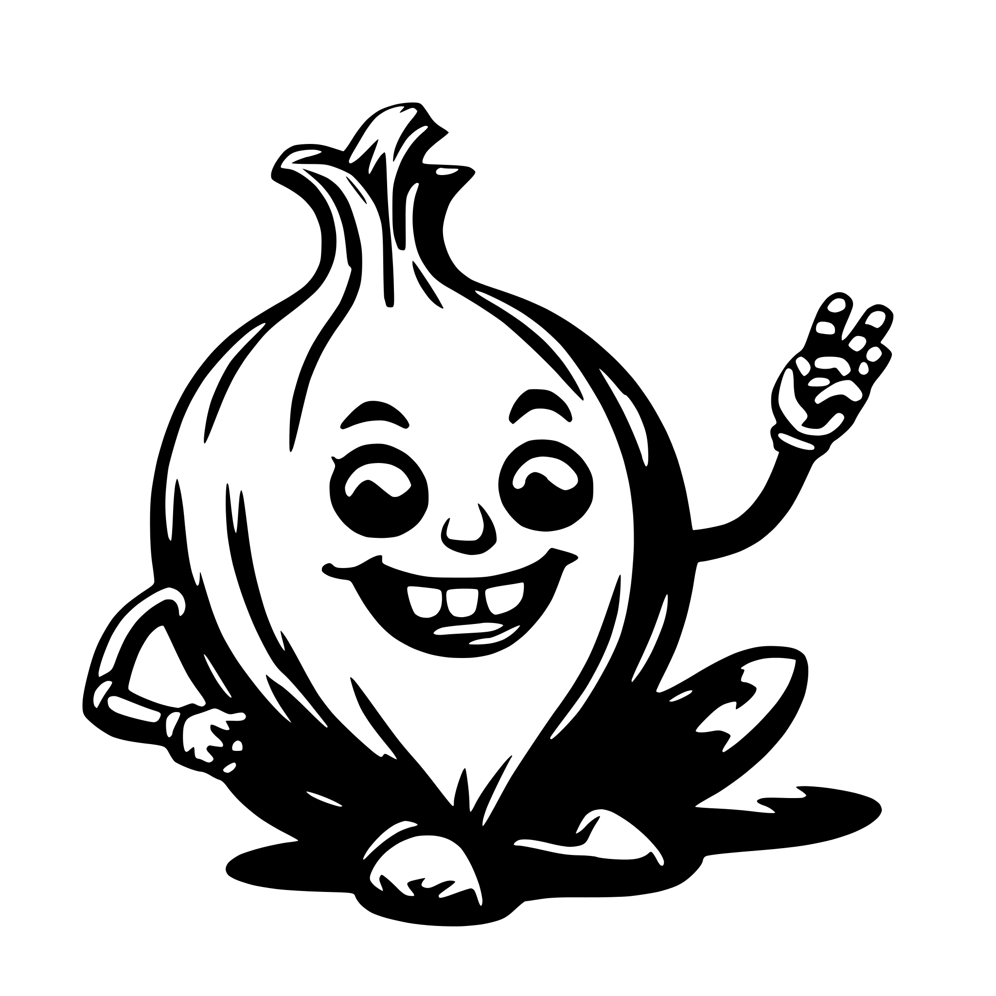 AI-generated SVG of a funny onion talking on a cell phone