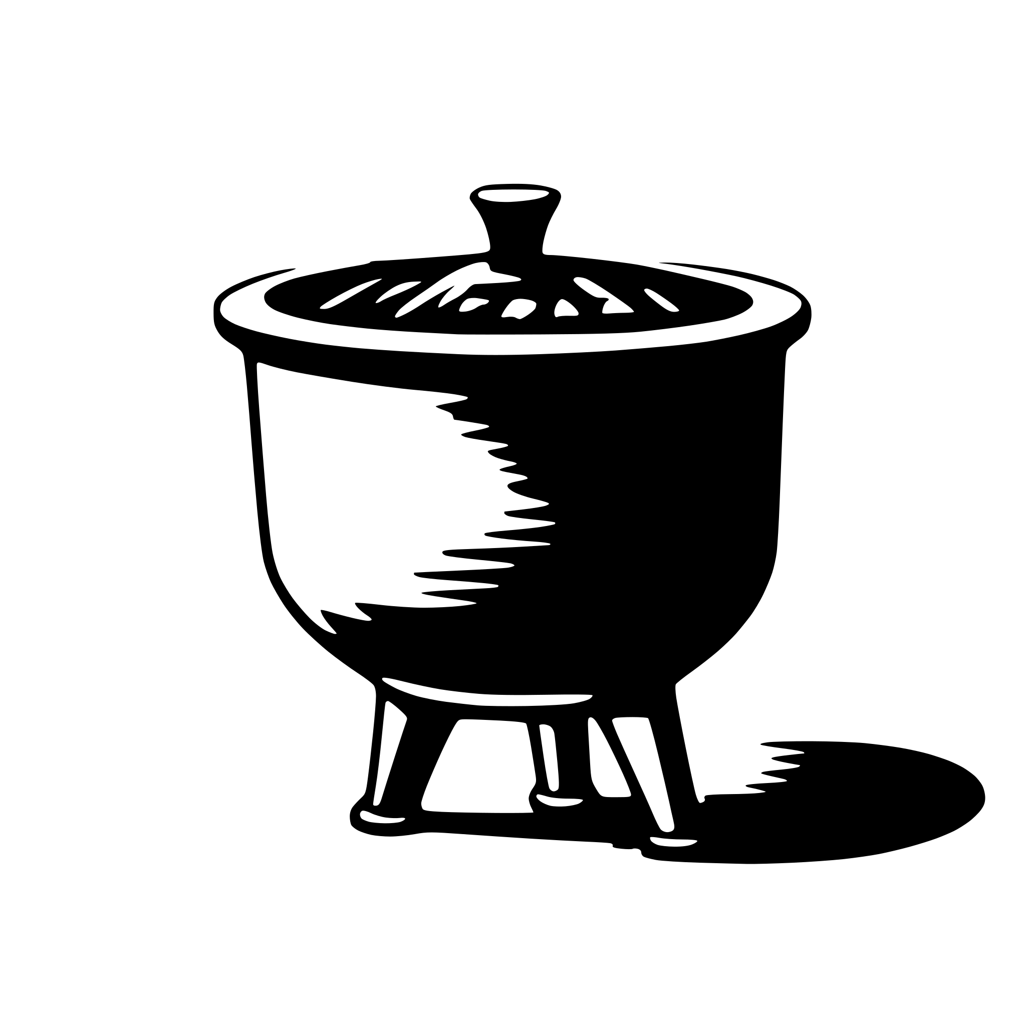 AI-generated SVG of 'cast iron three leg pot'