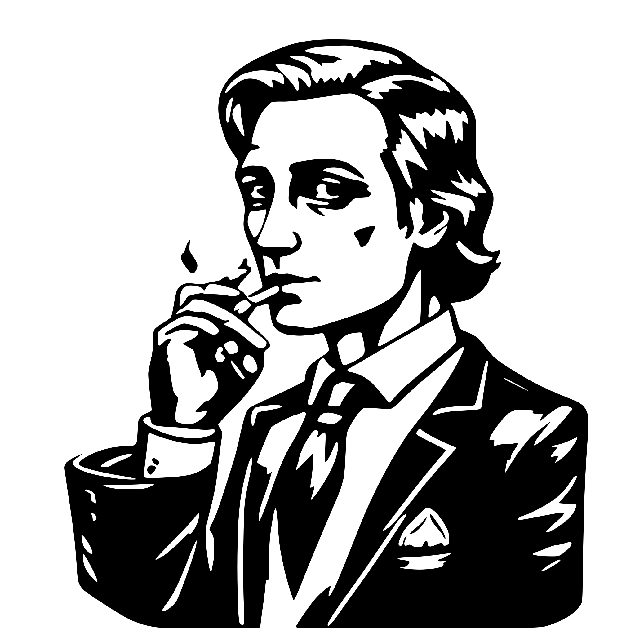 AI-generated SVG of a a sigma man in suit smoking