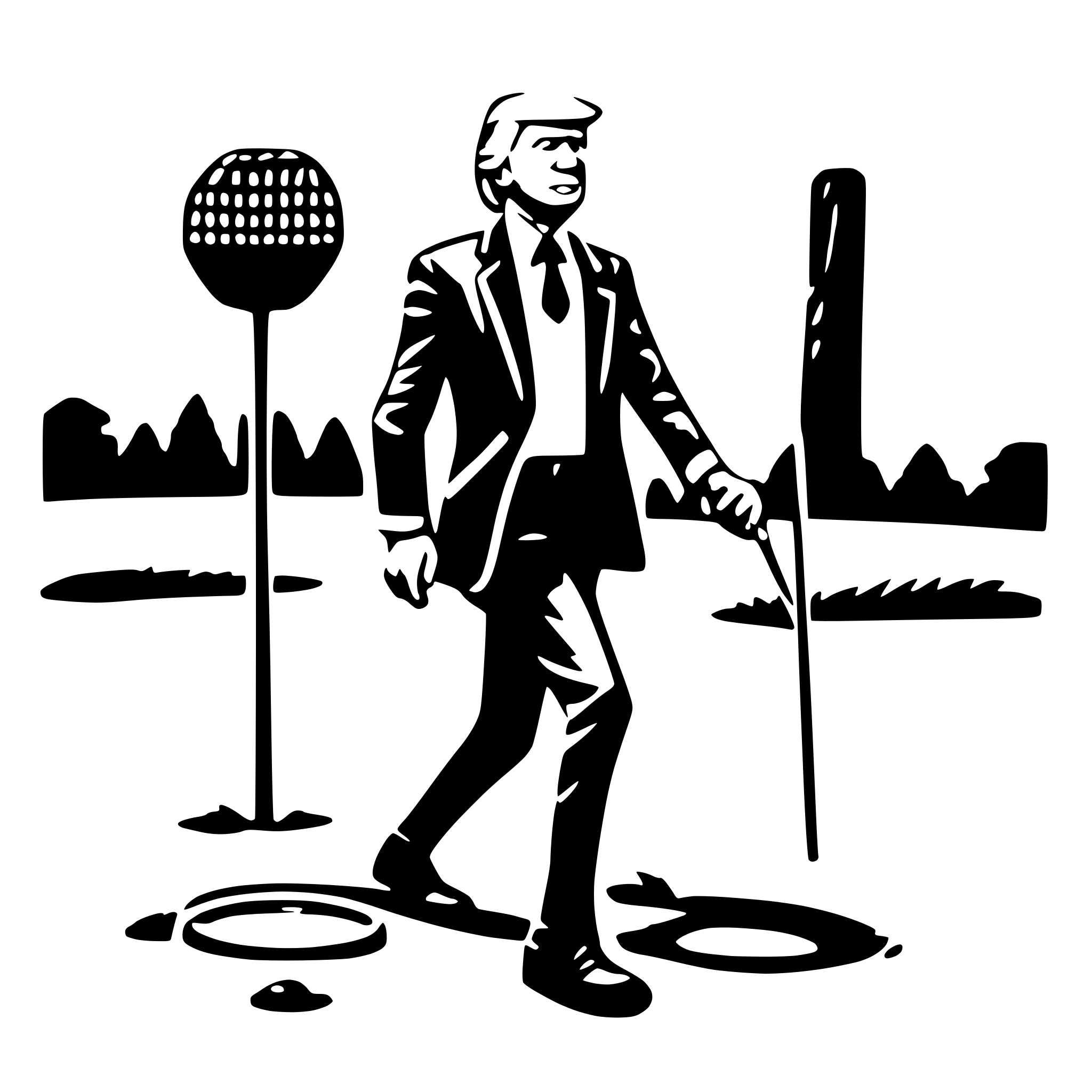 AI-generated SVG of 'donald trump disc golfing'
