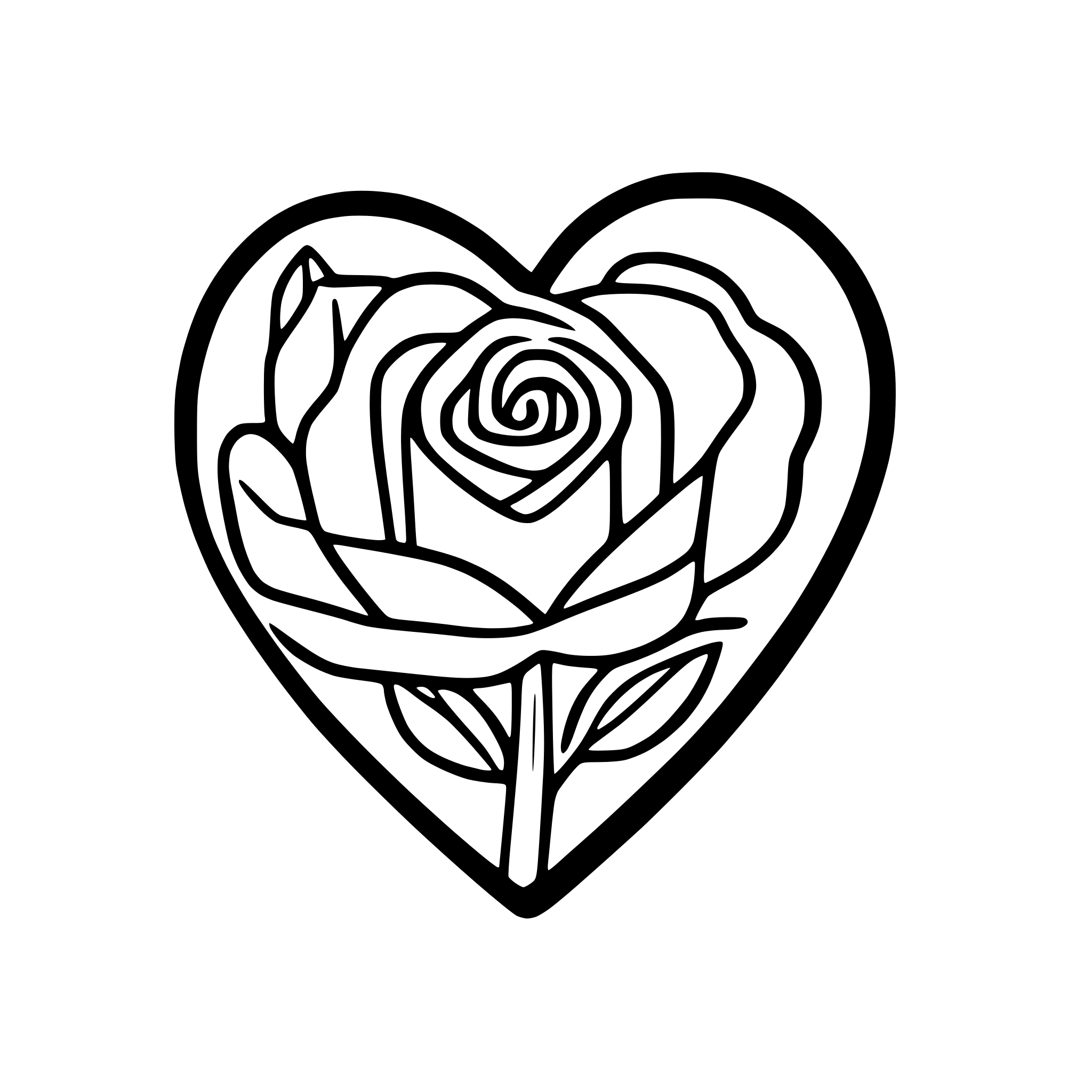 AI-generated SVG of a rose in heart