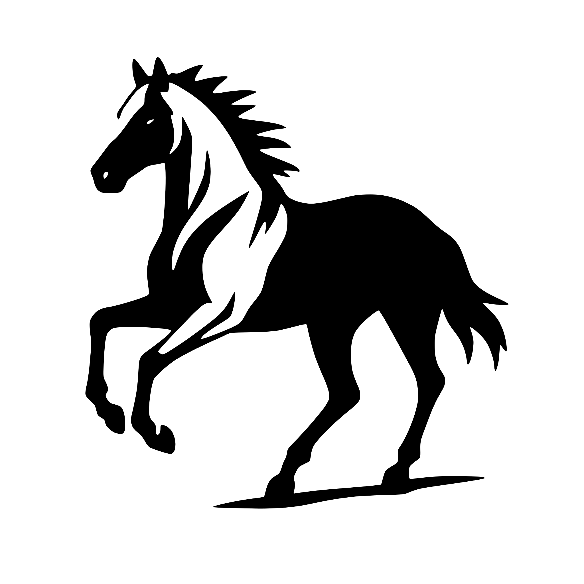 AI-generated SVG of 'running horse in motion'