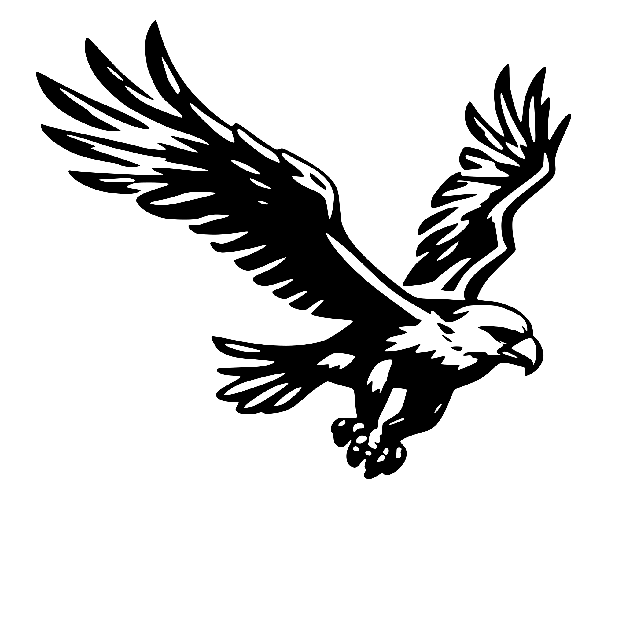 AI-generated SVG of 'flying eagle'