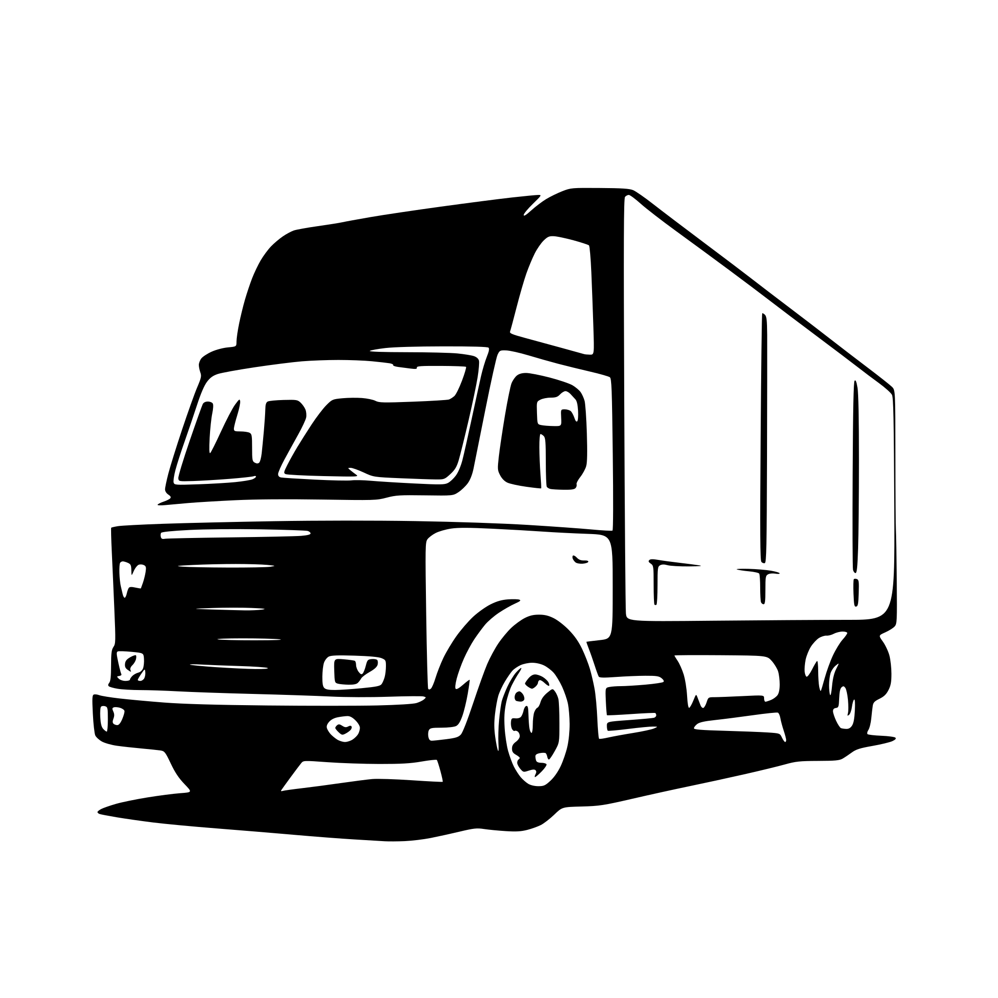 AI-generated SVG of 'European cargo truck from side'