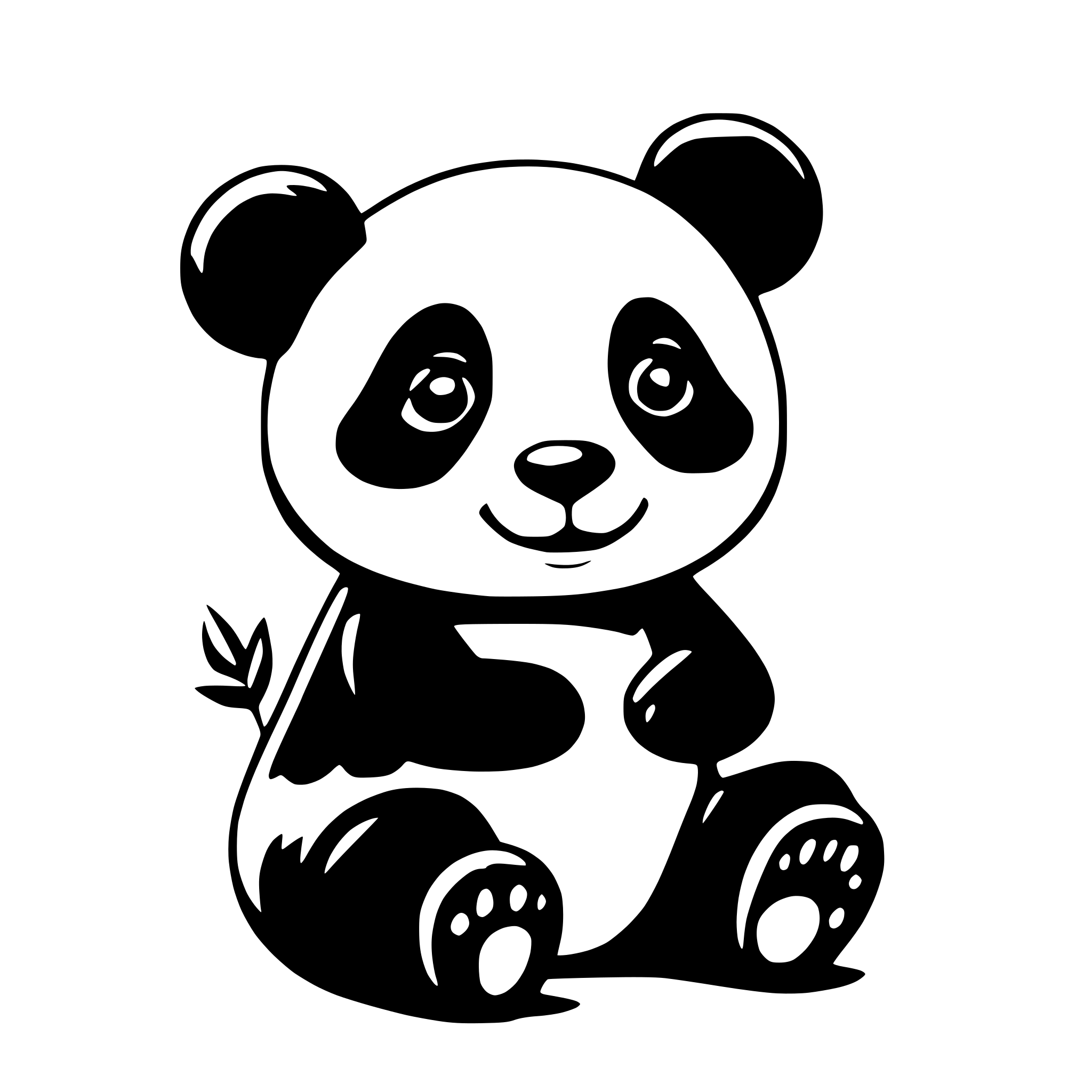 AI-generated SVG of a create a simple and cute panda with only black and white AI-generated SVG of a create a simple and cute panda with only black and white