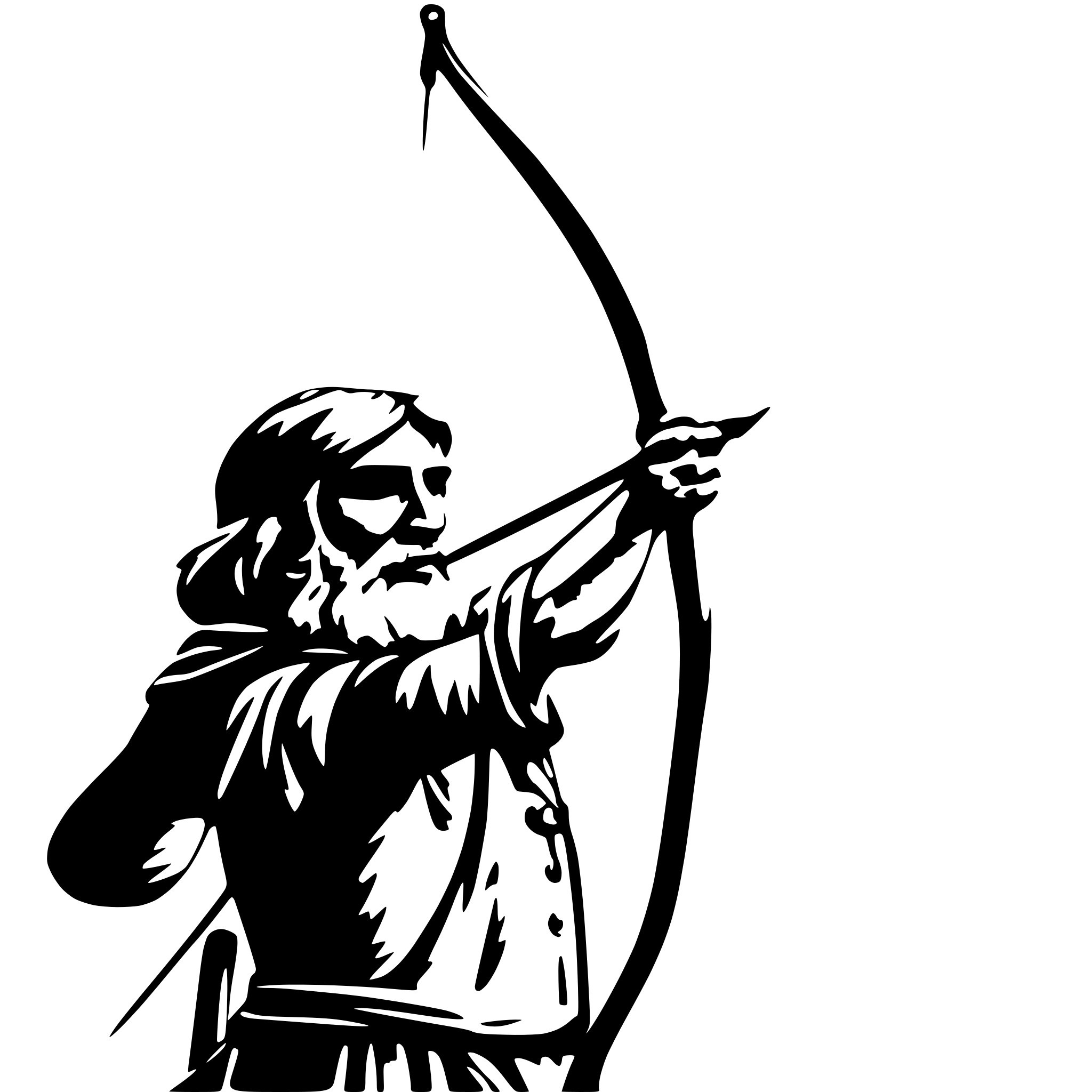 AI-generated SVG of a a Persian ancient man, an archer, with a bow