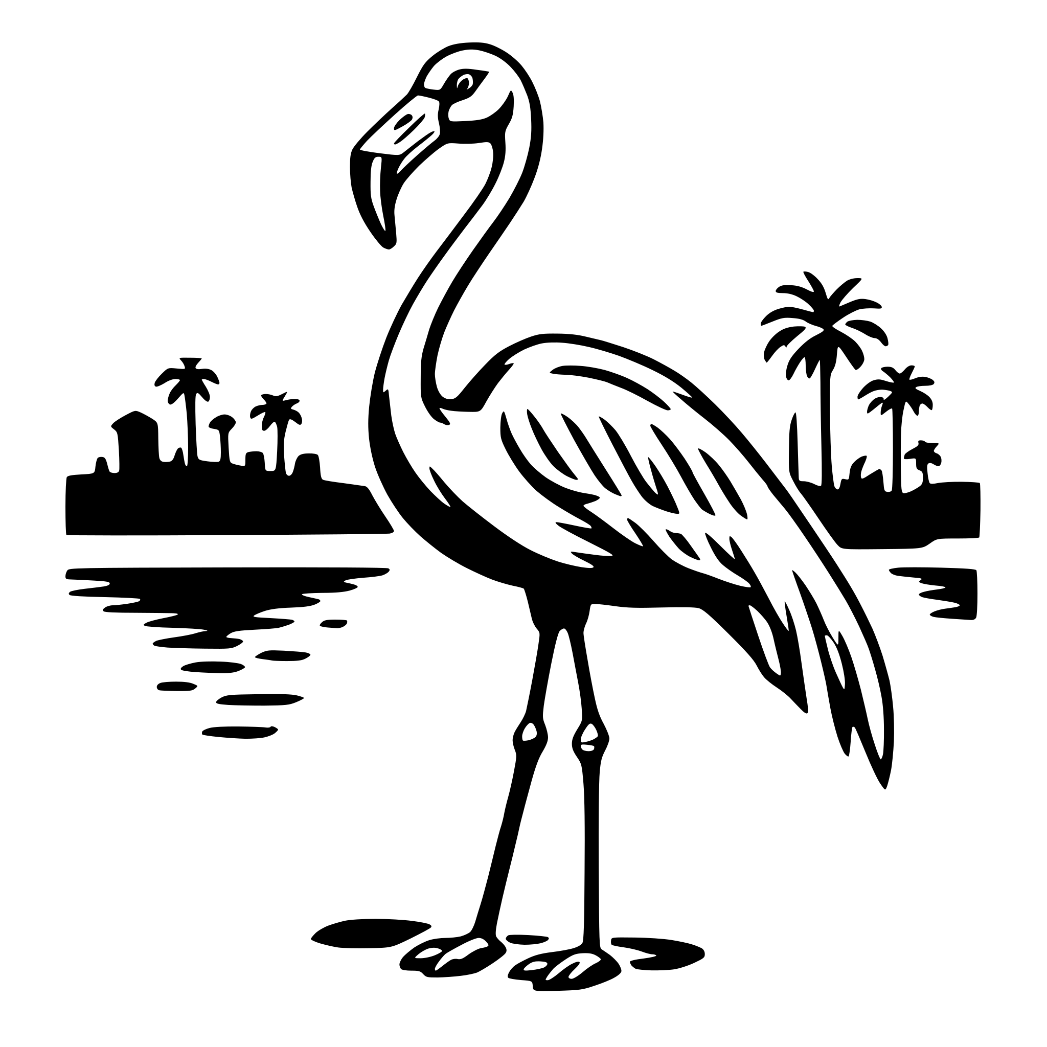 AI-generated SVG of a flamingo
