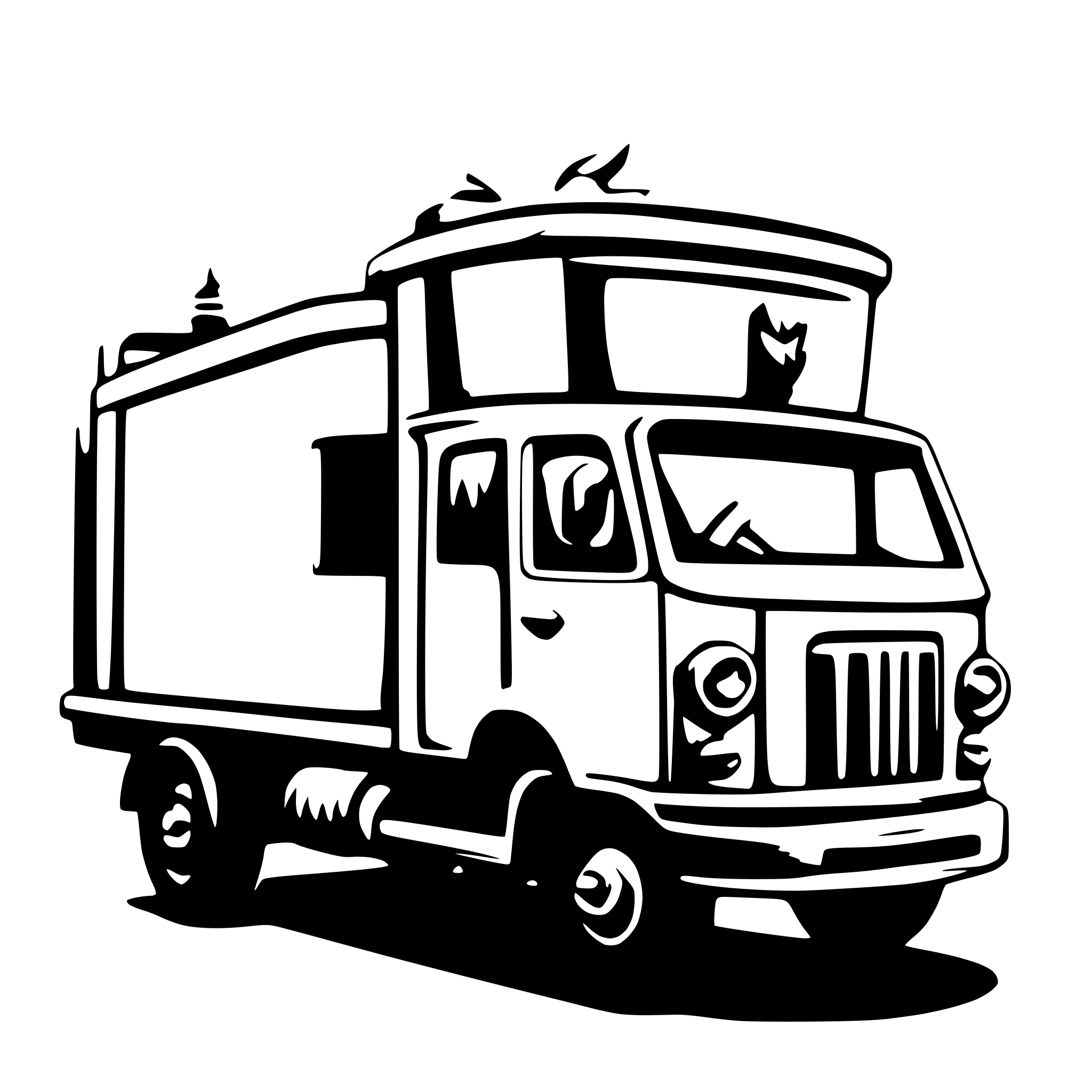 AI-generated SVG of a Make a Junk Truck, Minimal, Line