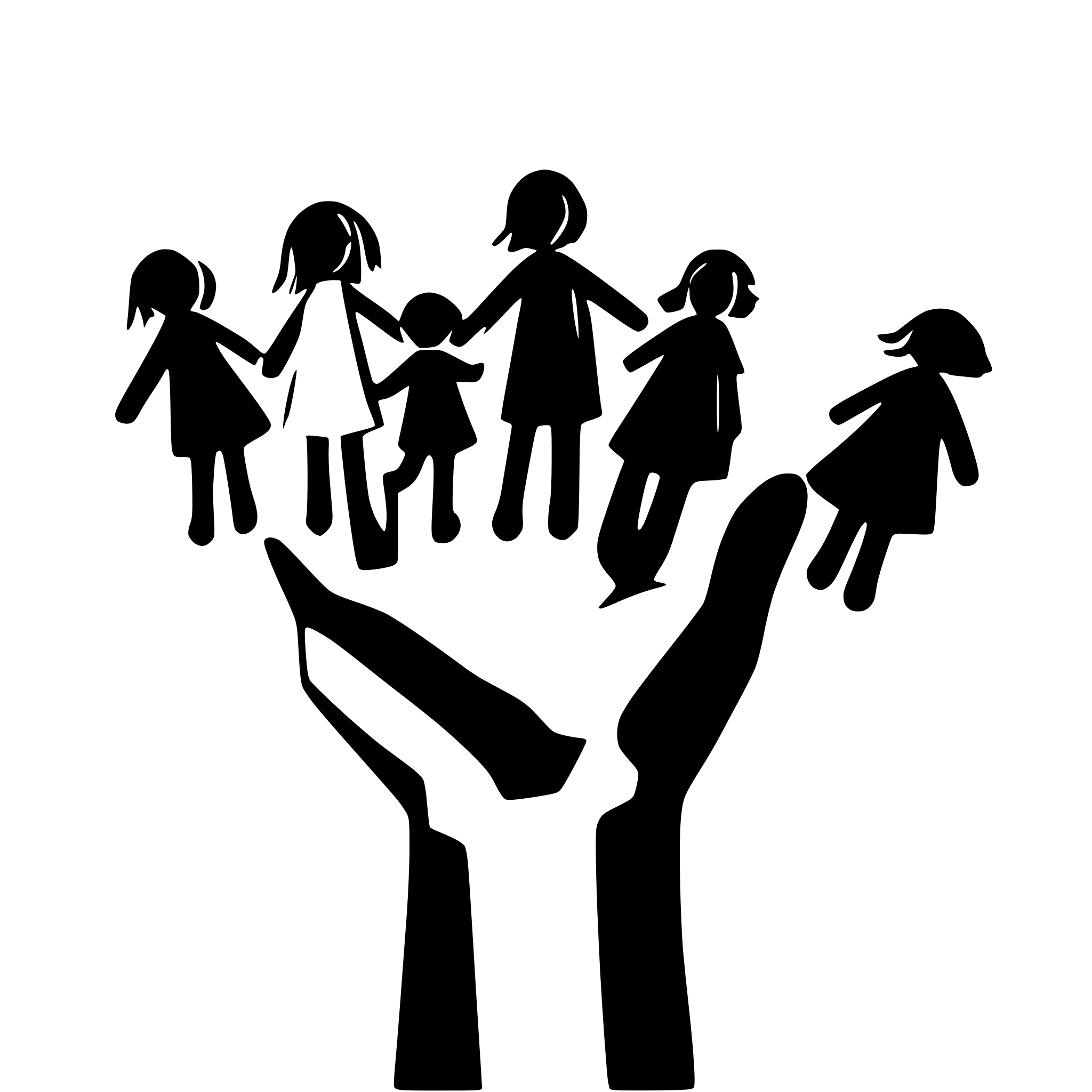 AI-generated SVG of 'educator with  8 children holding hands'