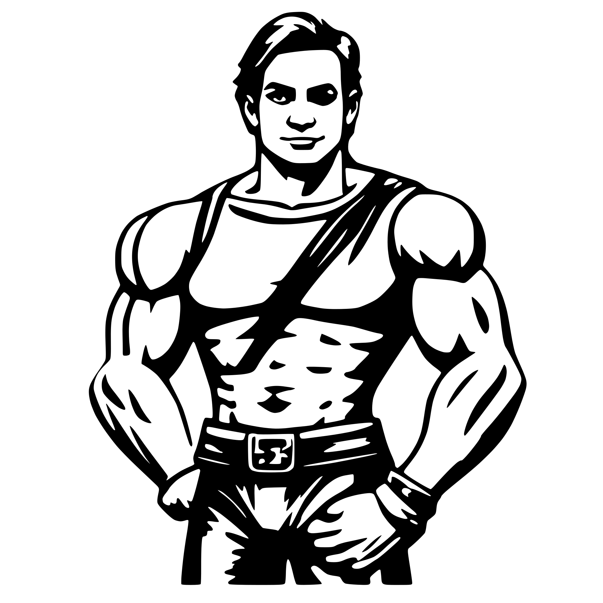 AI-generated SVG of 'a man with big muscle'