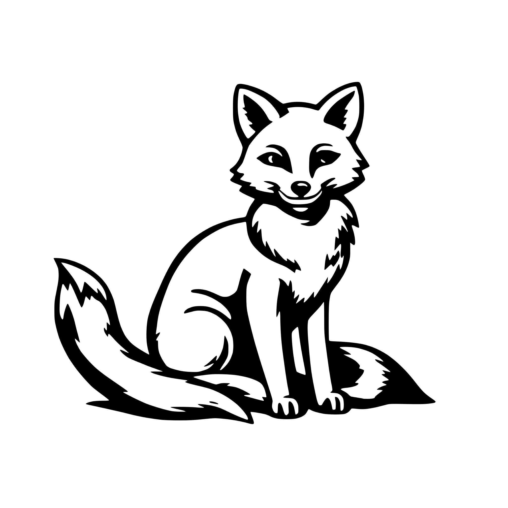 AI-generated SVG of 'fox for coloring page'